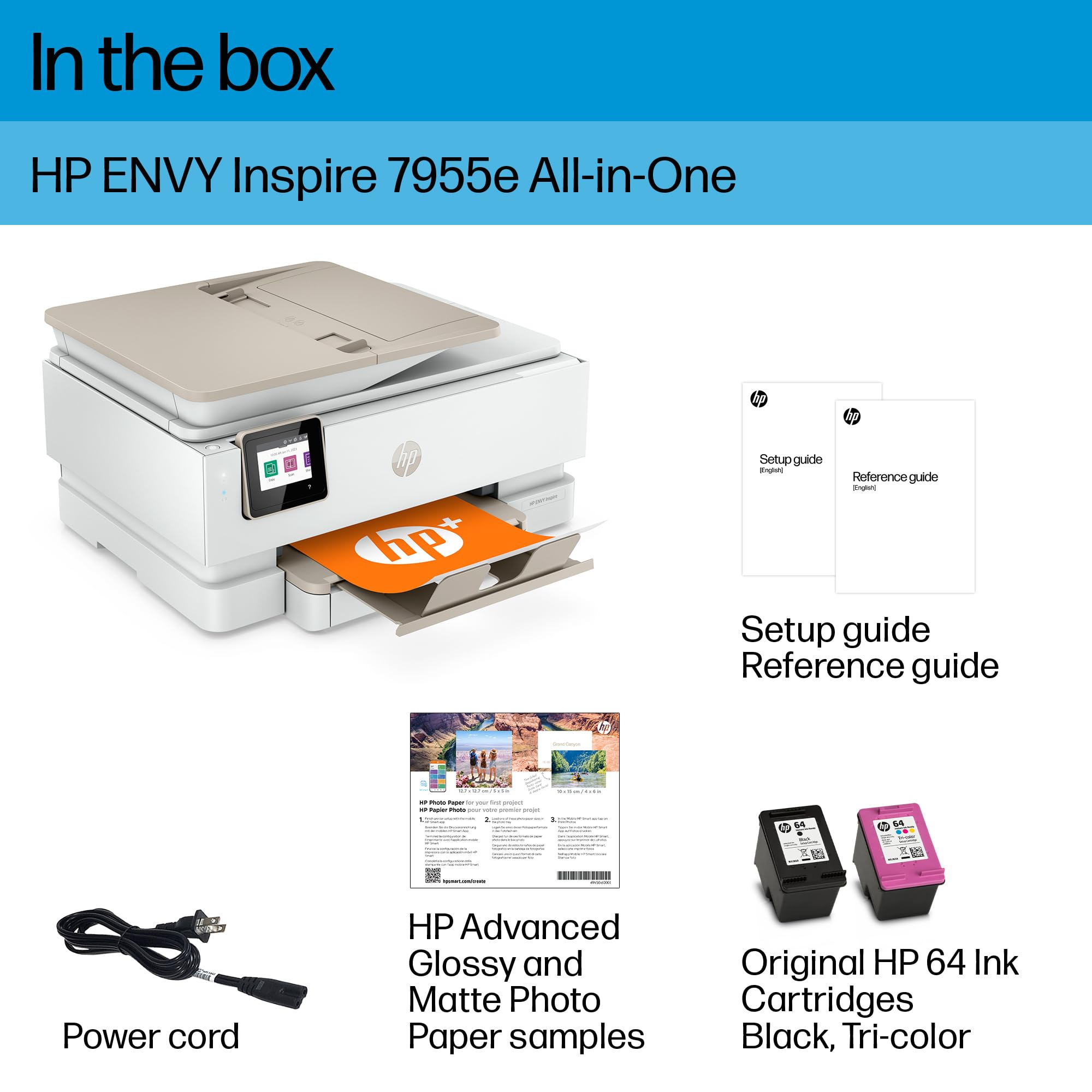 HP Envy Inspire 7955e Wireless All-in-One Inkjet Printer with 2.7