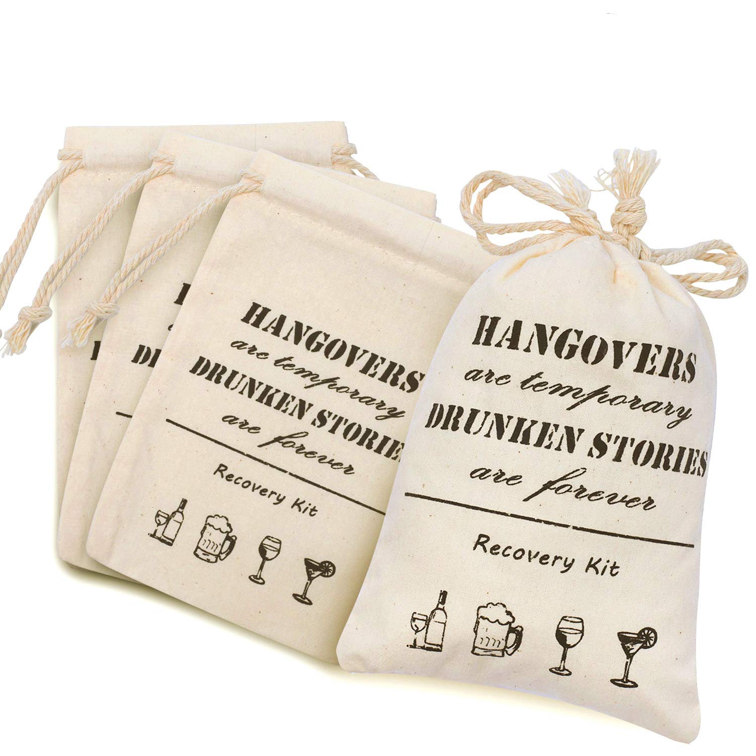 20 Pack Whaline Drawstring Cotton Muslin Bags for Bachelorette Party, Bridal Shower, Wedding Favors & Hen Night - 10x15cm Eco-Friendly Gift Bags for Recovery Kits, Decorations & Party Favors