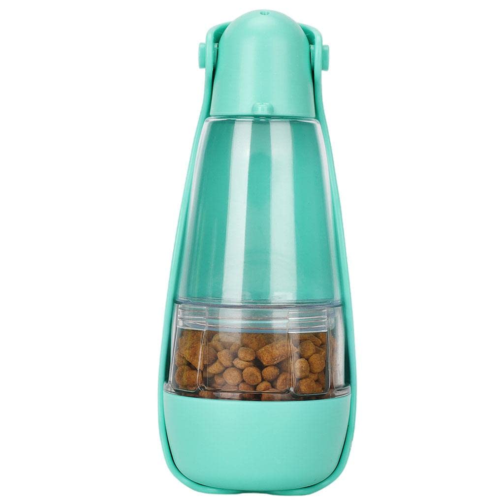 Portable Pet Water Bottle with Tray - Leak-Proof Travel Dog & Cat Water Dispenser for Hiking, Walking, Camping - Green (Ideal for Outdoor Adventures & Daily Walks)