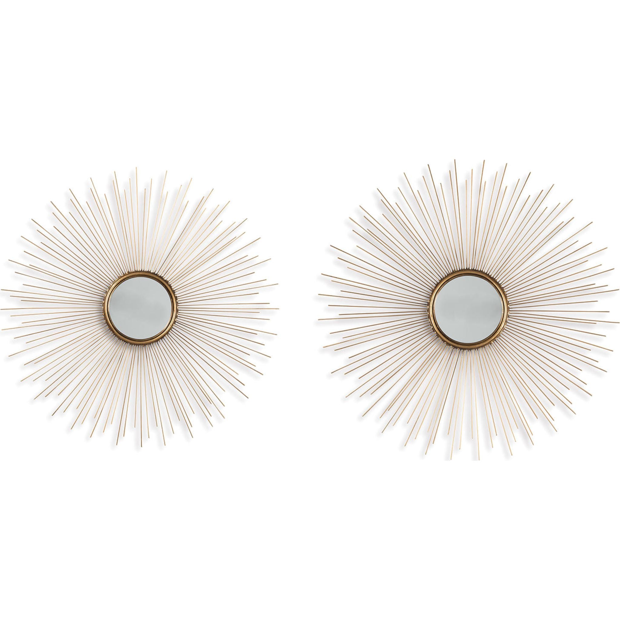 Doniel Decorative Wall Mirror Set of 2 - Modern Round Accent Mirrors for Living Room, Bedroom & Entryway - Gold Framed Hanging Mirrors for Home Decor