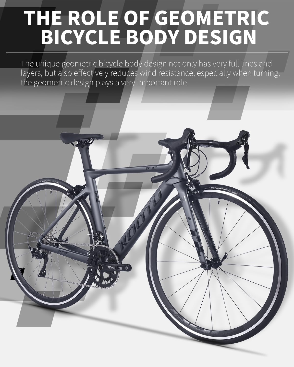 KOOTU 700C Carbon Road Bike - Shimano 105 R7000 22-Speed Groupset - Ultra-Light Commuter & Racing Bicycle for Men & Women - Perfect for Urban Commuting, Long-Distance Cycling & Road Racing