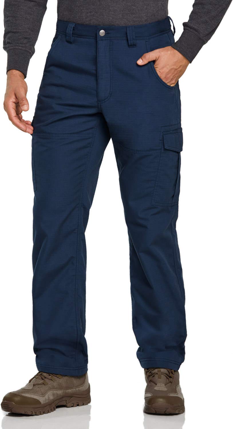 CQR Men's Winter Tactical Pants - Fleece Lined Outdoor Snow Ski Cargo Pants with Thermal Insulation for Hiking, Camping & Cold Weather Activities