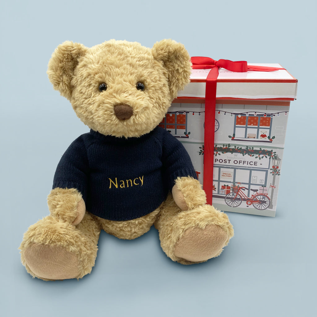 Personalized Christmas Year Bernard Bear Plush Toy - Cute Holiday Gift for Kids, Stocking Stuffer & Festive Home Decor