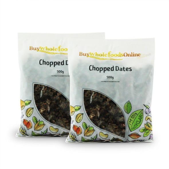 Organic Chopped Dates 1kg (2.2lb) - Pitted & Ready to Eat | Premium Whole Food Snack for Baking, Smoothies & Healthy Energy Bars | Non-GMO, Vegan & Gluten-Free