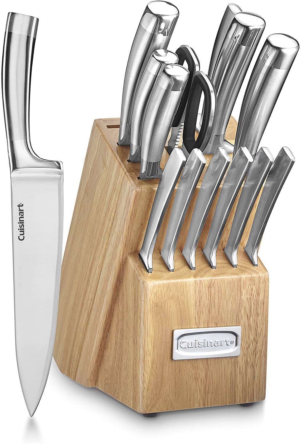 **Cuisinart 15-Piece Block Knife Set - Stainless Steel Kitchen Knives with Sharp Blades for Precise Cutting, Lightweight & Durable, Dishwasher Safe - Perfect for Home Chefs, Cooking, Slicing & Meal Prep**