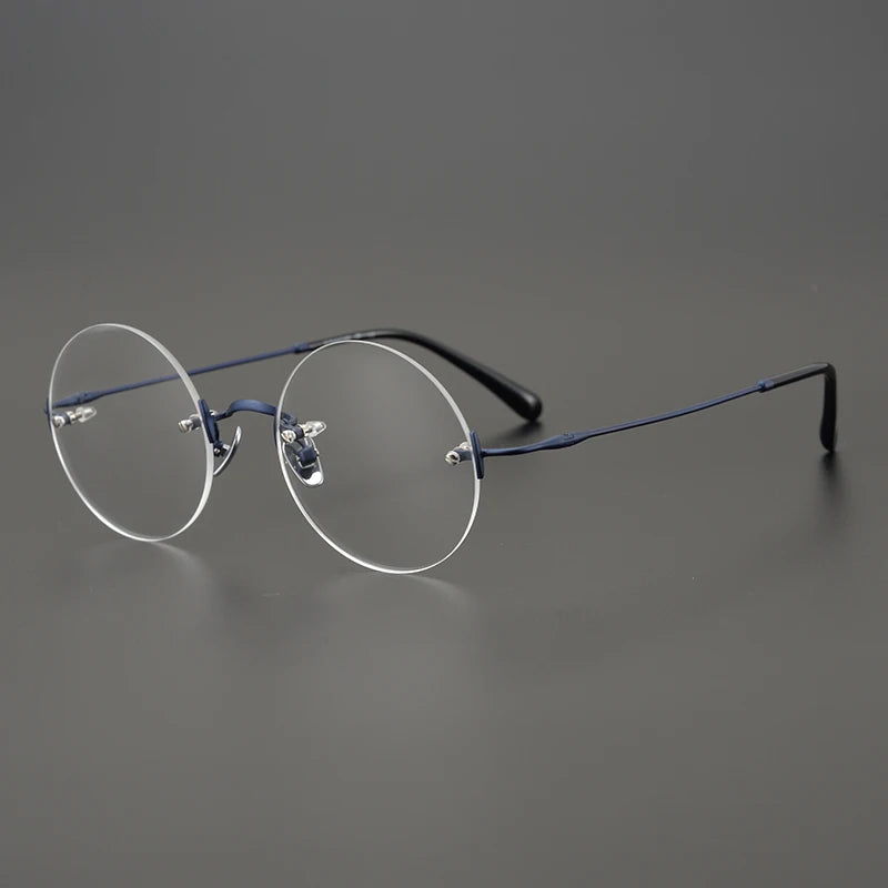 Aimee Unisex Rimless Round Titanium Eyeglasses 13321 - Lightweight & Durable Titanium Frame for Men & Women - Perfect for Reading, Work & Everyday Use