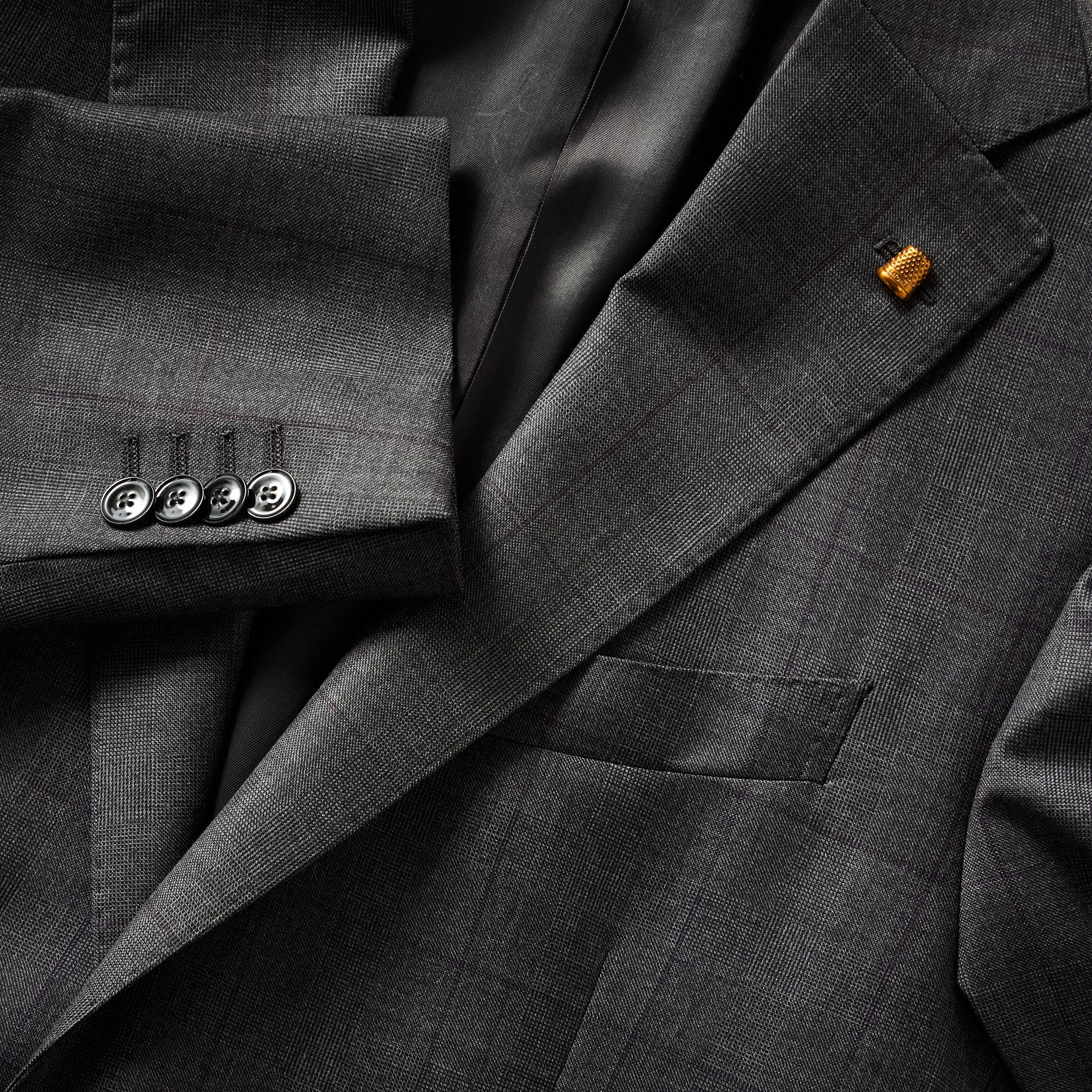 HENRY SARTORIAL X LATORRE Men's Wool Check Suit in Charcoal & Boysenberry - Perfect for Business Meetings, Weddings & Formal Events