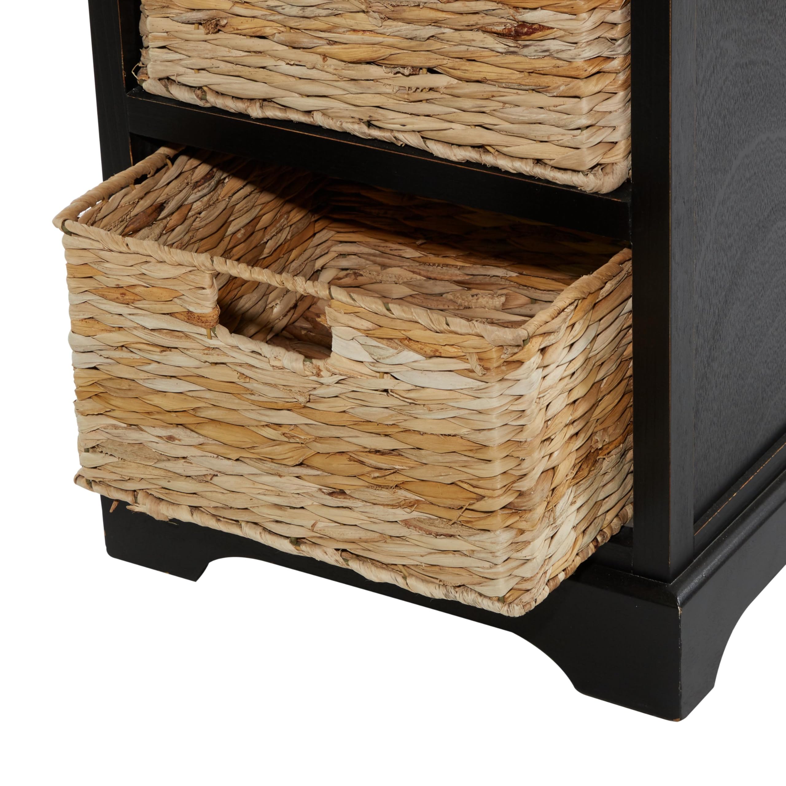 Deco 79 Farmhouse Wood Storage Unit - Large Size Black Wooden Cabinet for Home Organization | Perfect for Living Room, Bedroom & Entryway Storage