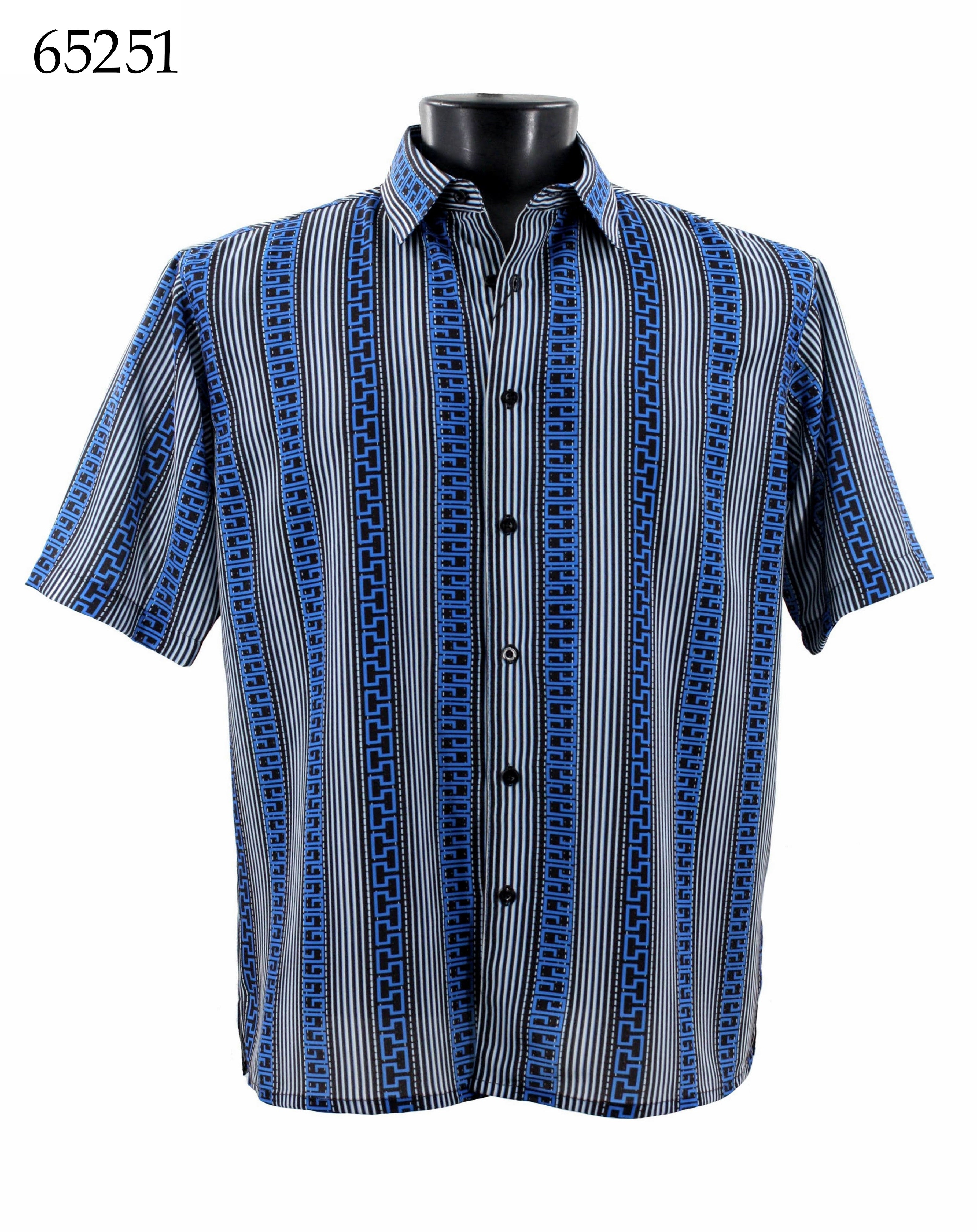 Bassiri Men's Casual Short Sleeve Shirt - Breathable Cotton Comfort Fit Button Down Shirt 65251 | Perfect for Summer Outfits, Office Wear & Casual Fridays
