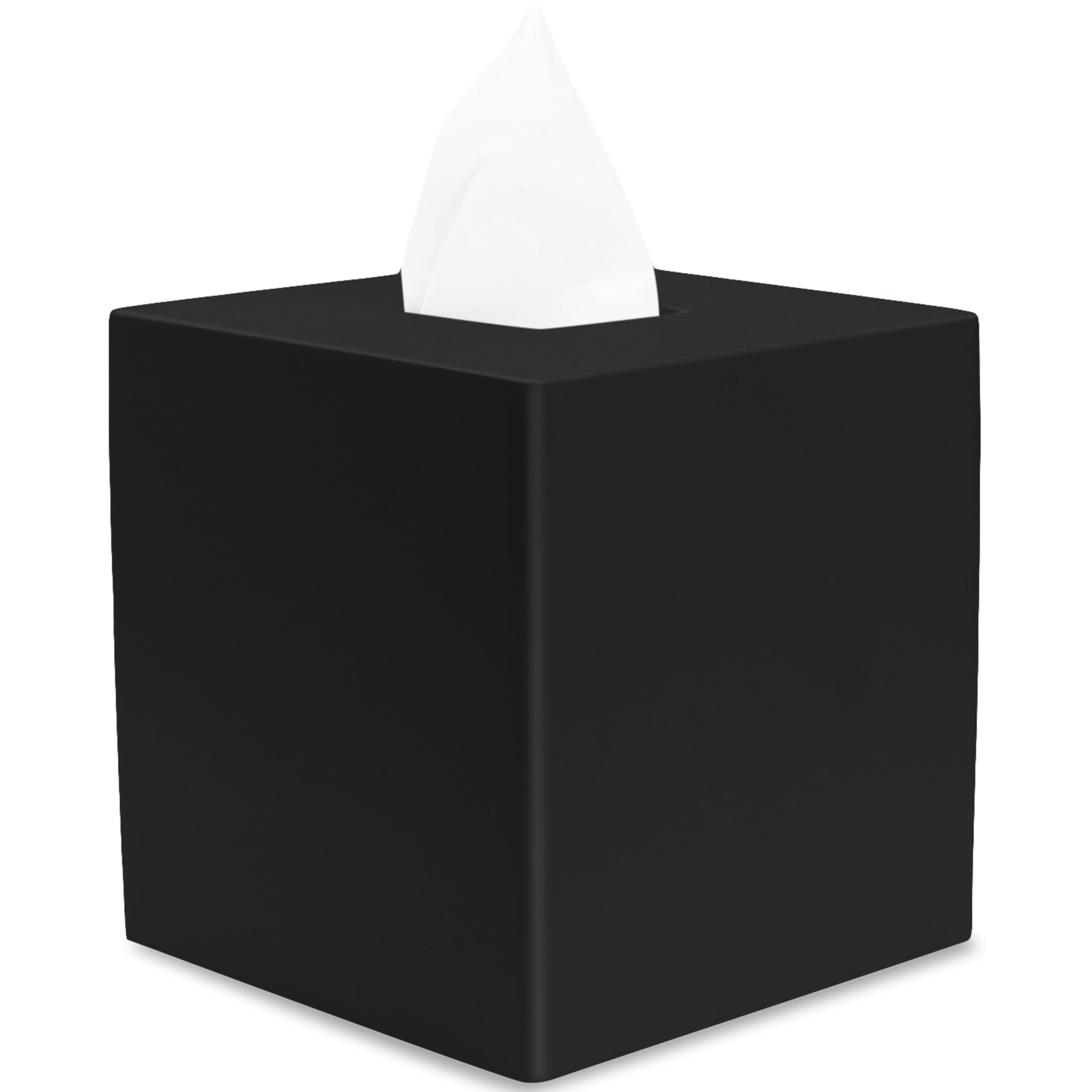 Matte Black Square Tissue Box Cover - Stylish Decorative Tissue Box Holder for Bathroom, Living Room, Office & Bedroom | Perfect for Vanity Countertops, Nightstands, Cars & Desks | Home & Office Decor Accessory