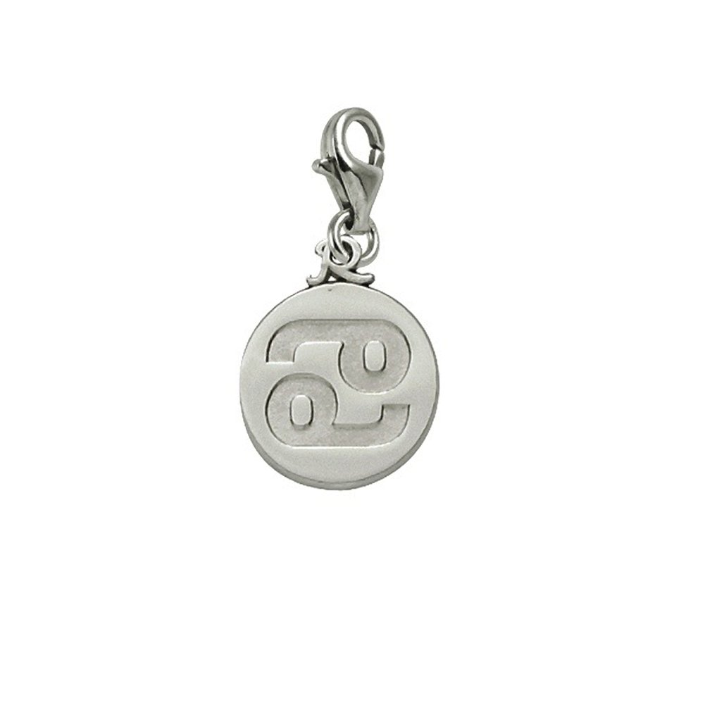 Cancer Zodiac Charm with Lobster Claw Clasp - Sterling Silver Jewelry Charm for Bracelets & Necklaces - Perfect for Birthdays, Gifts and Astrology Lovers