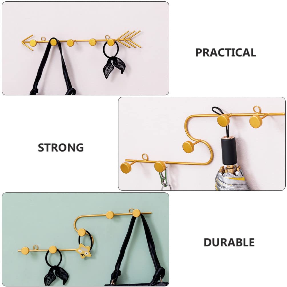 2-Pack Decorative Wrought Iron Wall Hooks - Multi-Hook Clothes Hanger for Coats, Hats & Bags - Creative Storage Solution for Bedroom, Entryway & Bathroom Organization