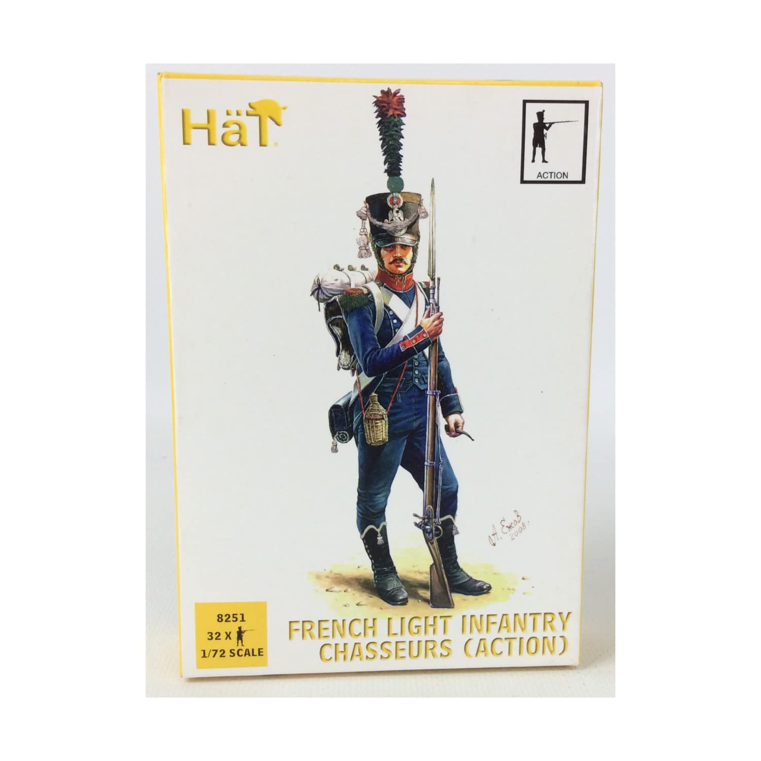 1/72 Scale Napoleonic French Chasseurs Action Figure Set (32 Pieces) - Miniature Military Collectibles for Wargaming & Historical Dioramas