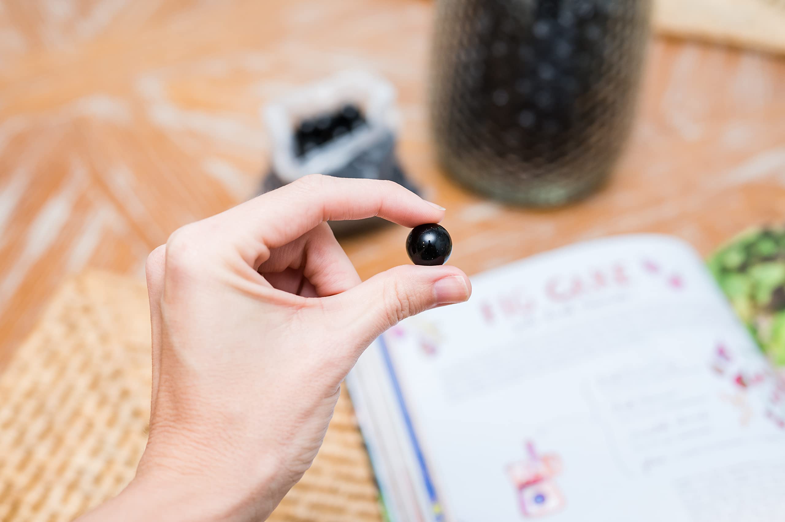 Galashield Black Glass Marbles for Vases - 5lb Bulk Vase Fillers (Approx. 400pcs) - Decorative Round Glass Beads for Home Decor, Centerpieces & Floral Arrangements