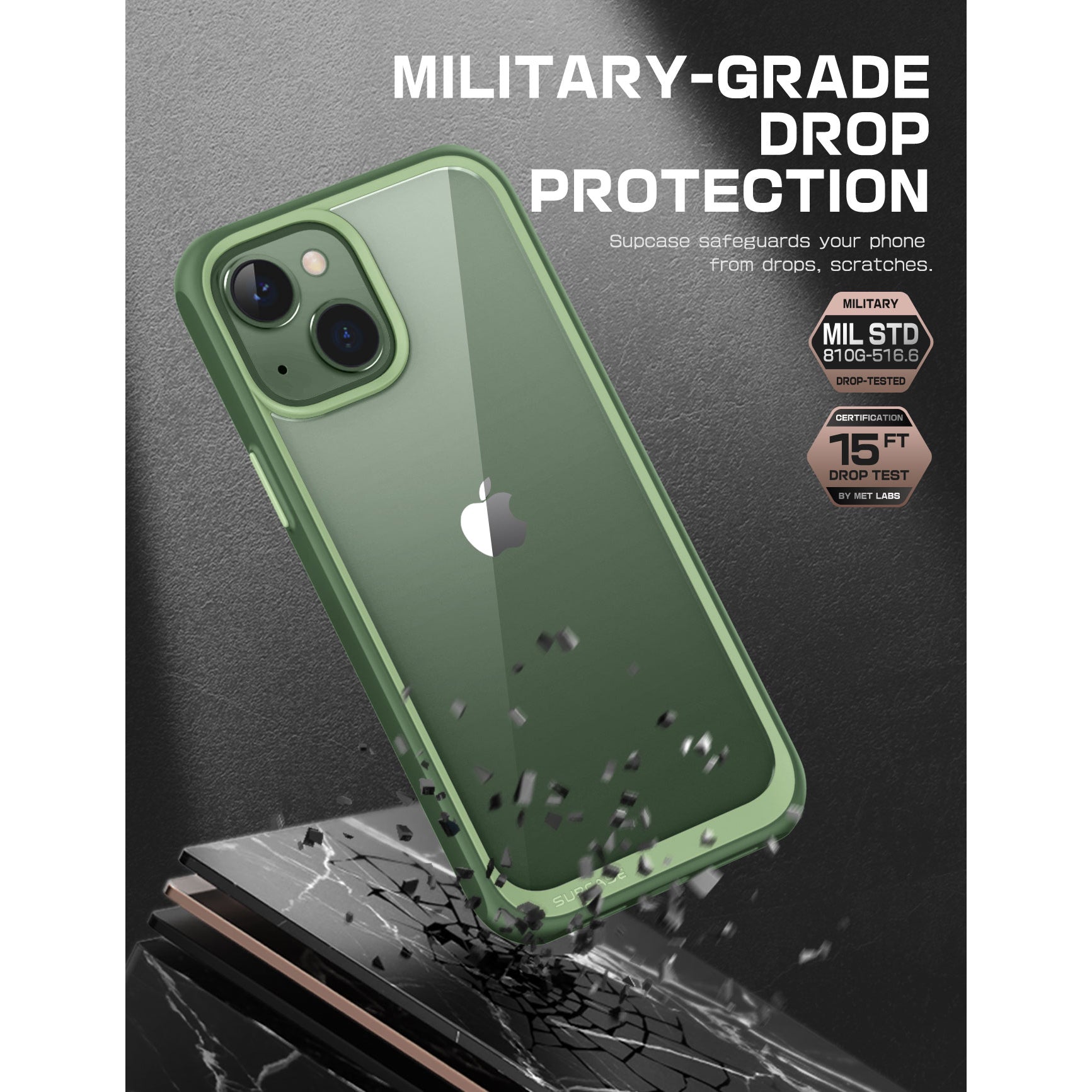 iPhone 14 Case 6.1 Inch - Unicorn Beetle Style Slim Clear Protective Cover in Green | Shockproof & Scratch Resistant for Everyday Use, Work & Outdoor Activities