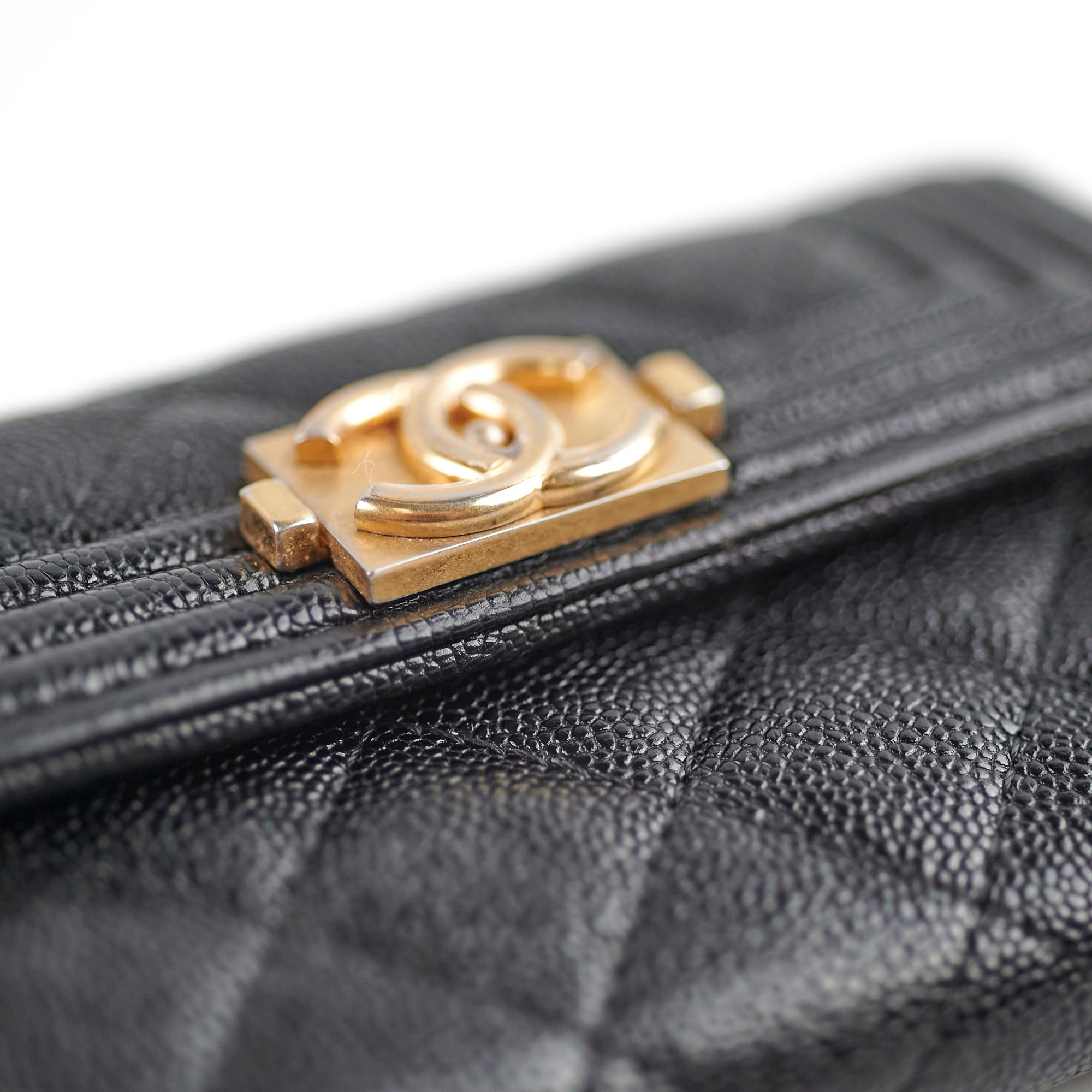 Chanel Caviar Leather Boy Key Holder - Black Luxury Keychain for Women | Perfect for Keys, Cards & Everyday Essentials