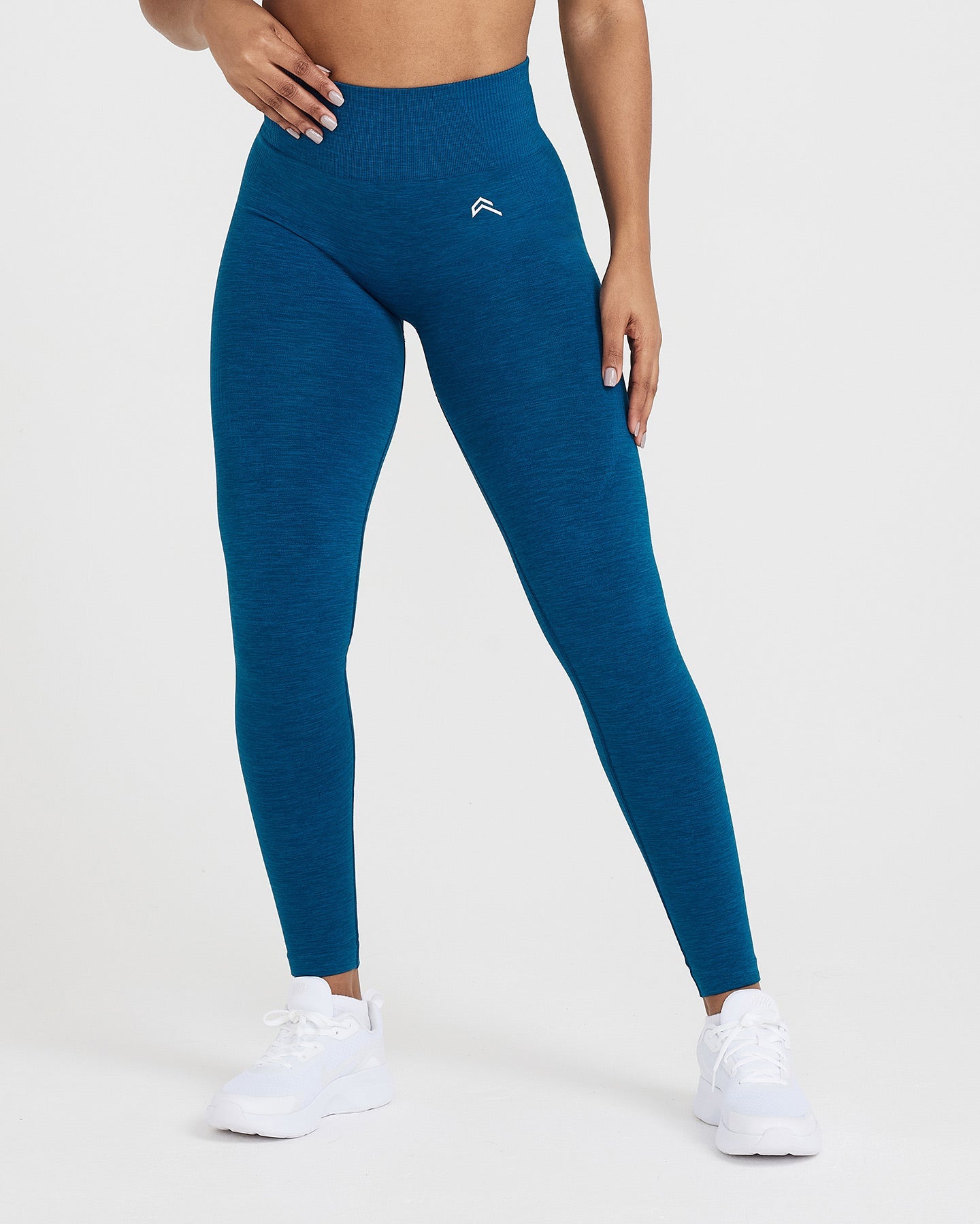 Classic Seamless 2.0 Leggings for Women - Petrol Blue Marl | High Waisted Yoga Pants | Workout, Running & Lounge Wear
