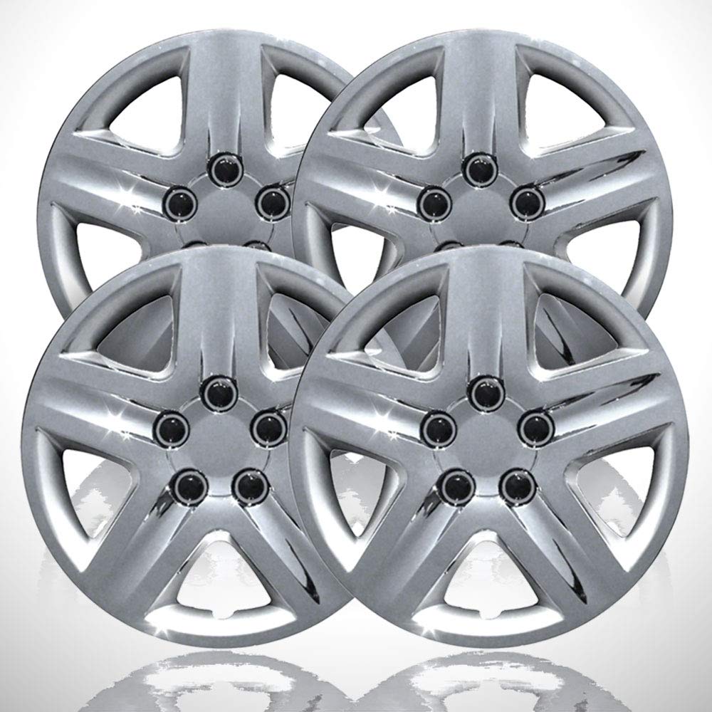 4-Pack 16-Inch Chrome Push-On Hubcaps for Chevy Impala 2006-2011 - Perfect for Wheel Protection & Car Aesthetics (Fits Sedan Models)
