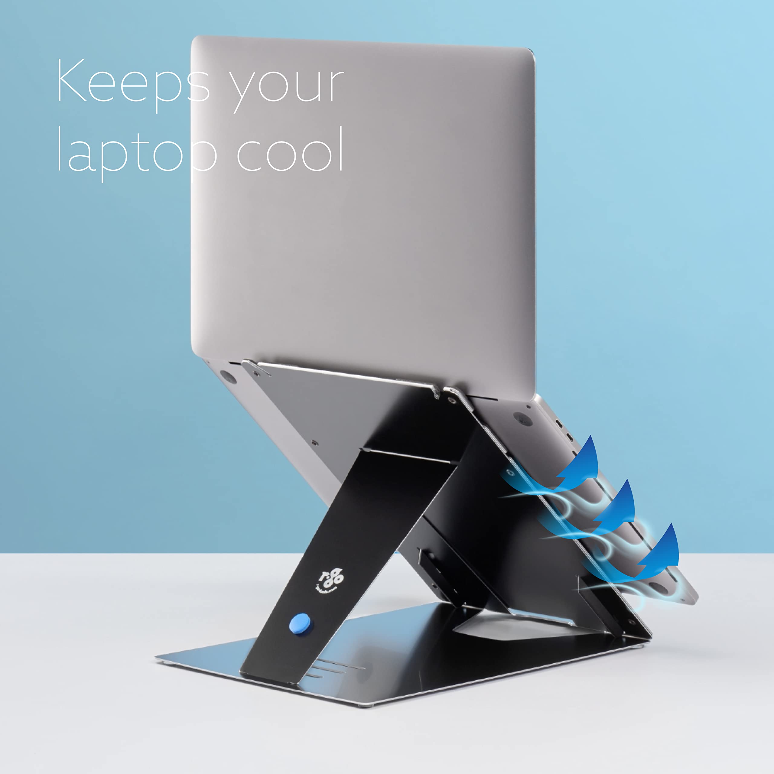 R-Go Riser Duo 2-in-1 Adjustable Laptop & Tablet Stand - Ultra-Thin Aluminum Ergonomic Holder for MacBook Air/Pro, Dell XPS, Lenovo & 10-22