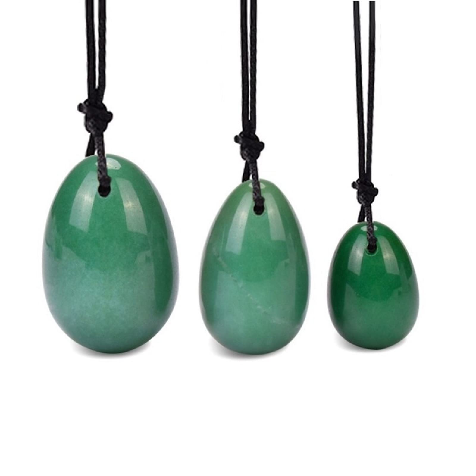 Natural Giada Yoni Egg Set for Women - Rose Quartz & Aventurine Crystal Kegel Exerciser - Enhance Intimate Wellness & Pelvic Floor Strength - Perfect for Yoga, Meditation & Self-Care Rituals