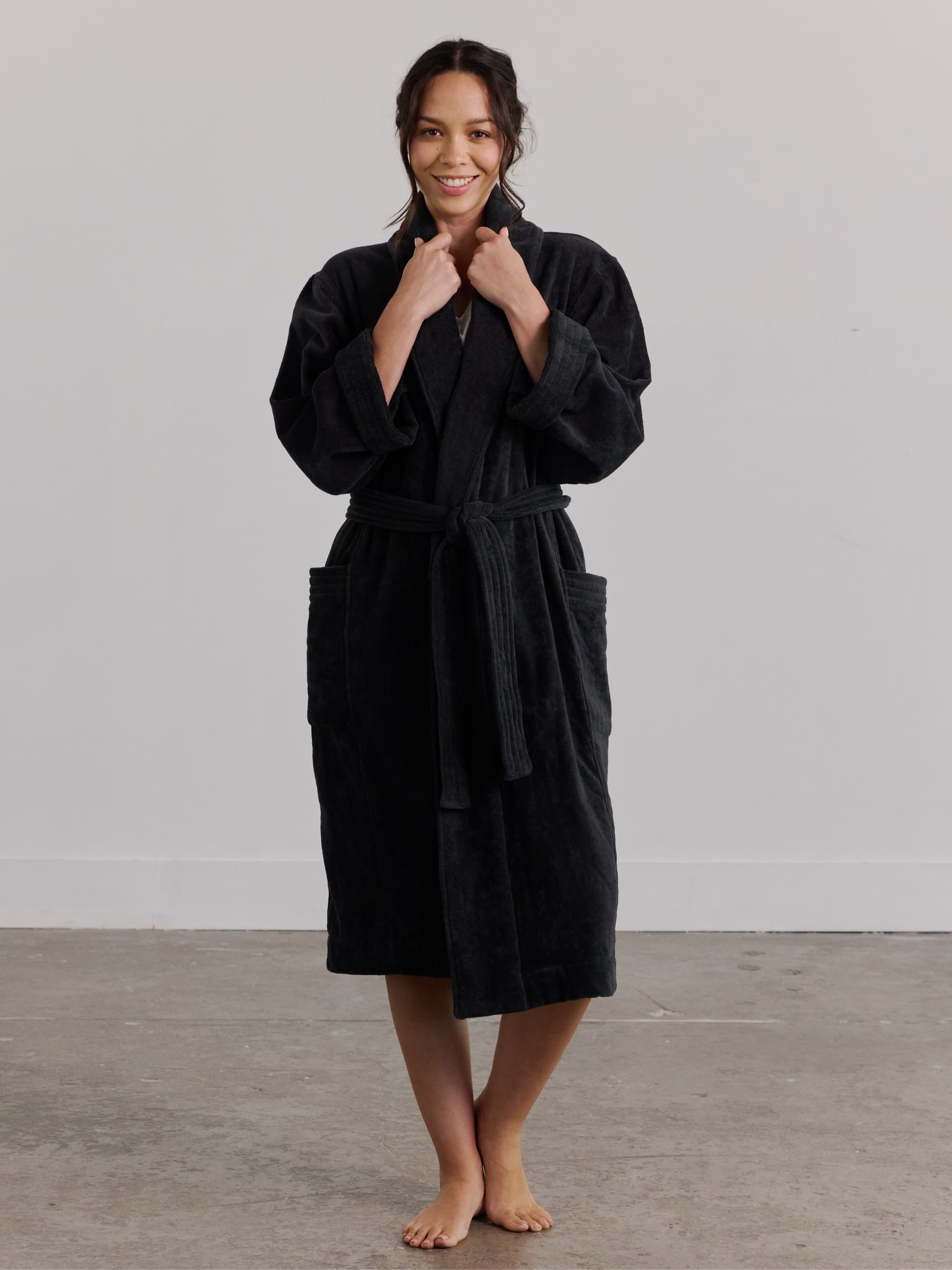 Organic French Terry Robe for Women - Soft & Cozy Bathrobe with Pockets - Perfect for Spa, Lounge & Post-Shower Relaxation