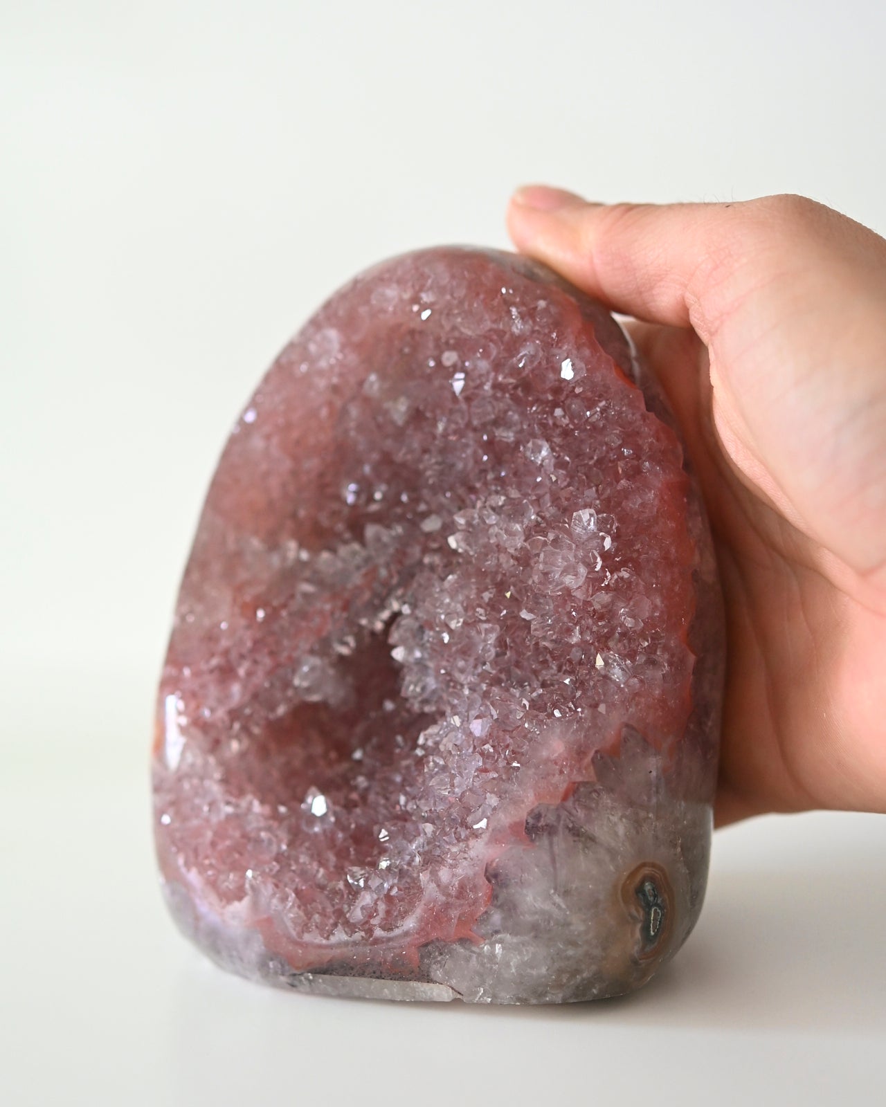 Natural Pink Amethyst Druzy Freeform Slab - 5 Inch Raw Crystal for Home Decor, Meditation & Healing | Spiritual Gift, Yoga Space Decor, Crystal Collection