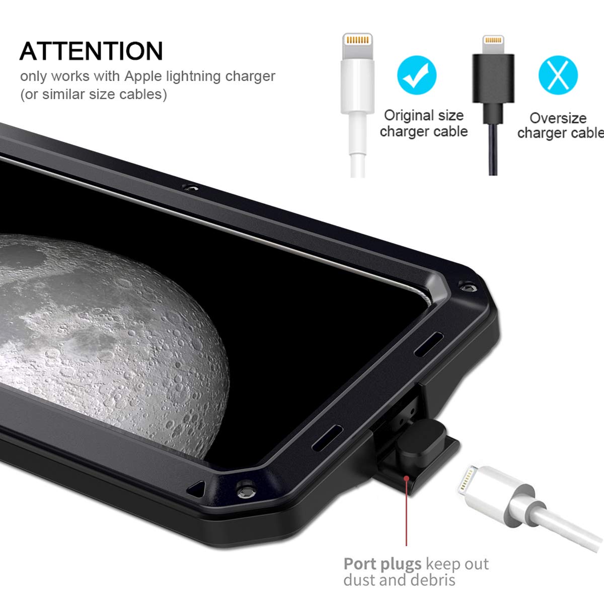 **Marrkey Heavy Duty Shockproof Aluminum Alloy Case for iPhone 11 Pro Max 6.5 Inch - Full Body Protection with Built-in Screen Protector, Black - Perfect for Outdoor, Work & Travel**