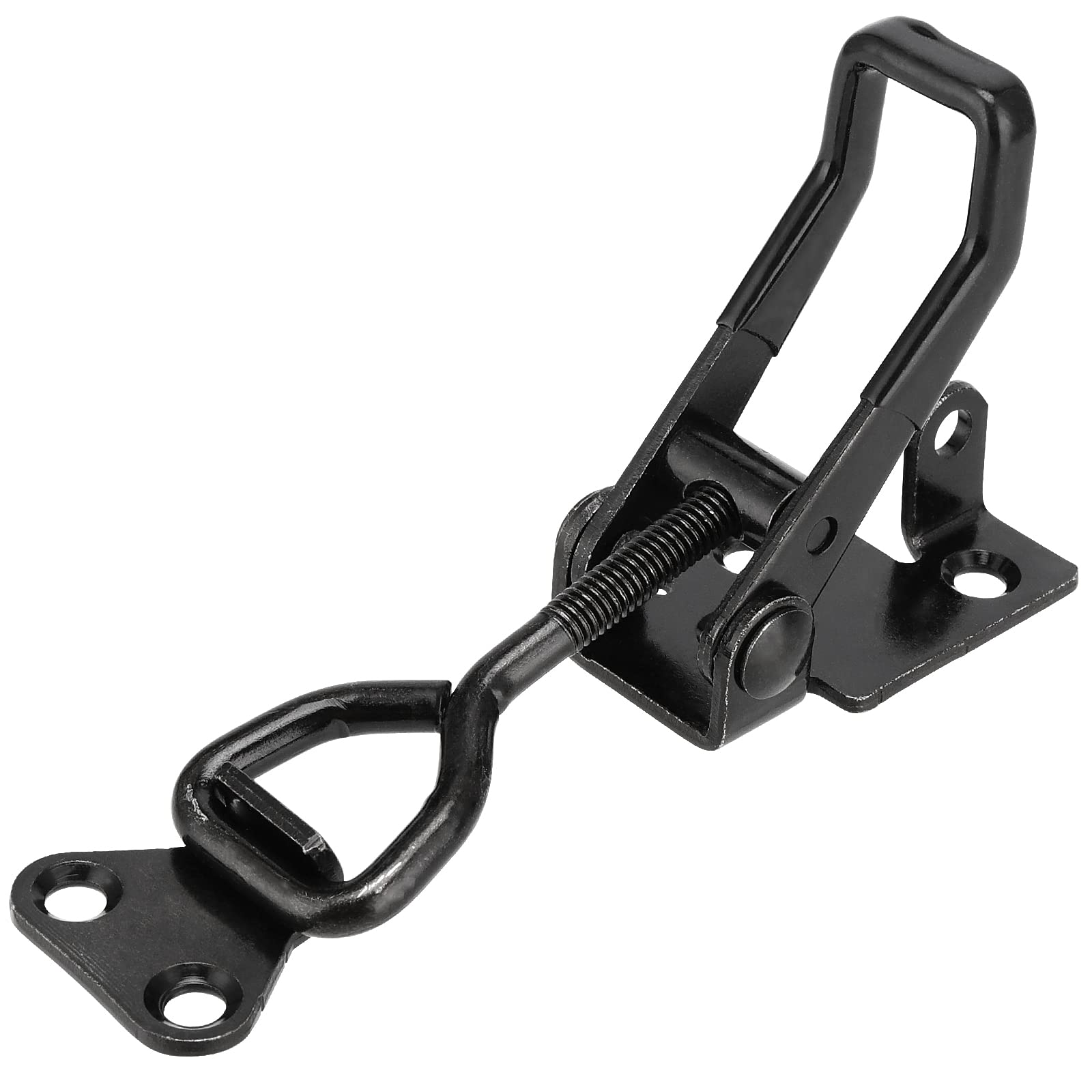 4 Pack Black Toggle Latch Clamp - 4002 Style Pull Action Quick Release Latch with Lock Hole, Adjustable Toggle Clamps for Trunk, Jig, Door, Toolbox - Perfect for Woodworking, Automotive & DIY Projects