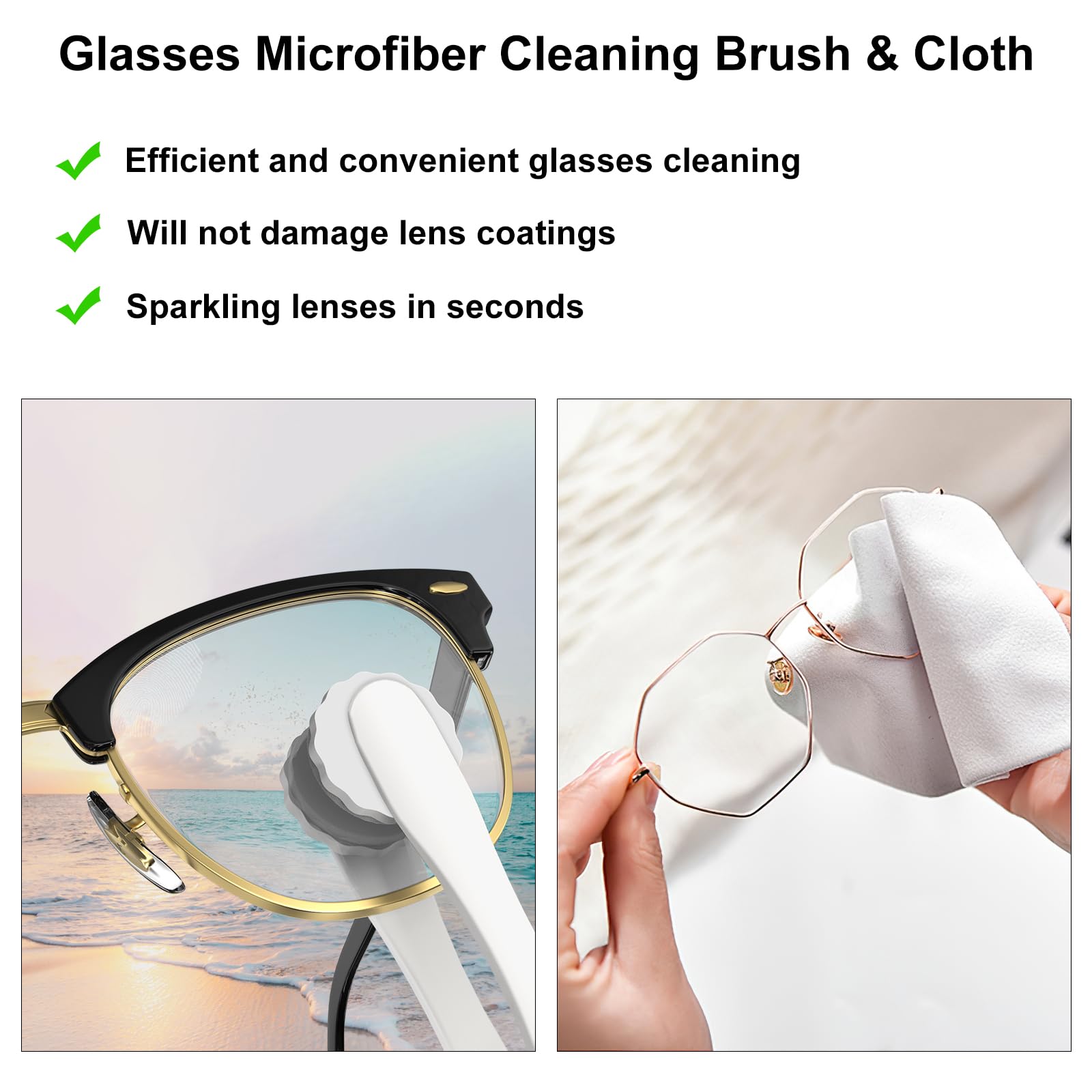 Haino Glasses Cleaner Kit - Portable Travel Eyeglass Cleaner with Microfiber Cloth for Glasses, Sunglasses & Phone Screens | Perfect for Home, Office & On-The-Go Cleaning