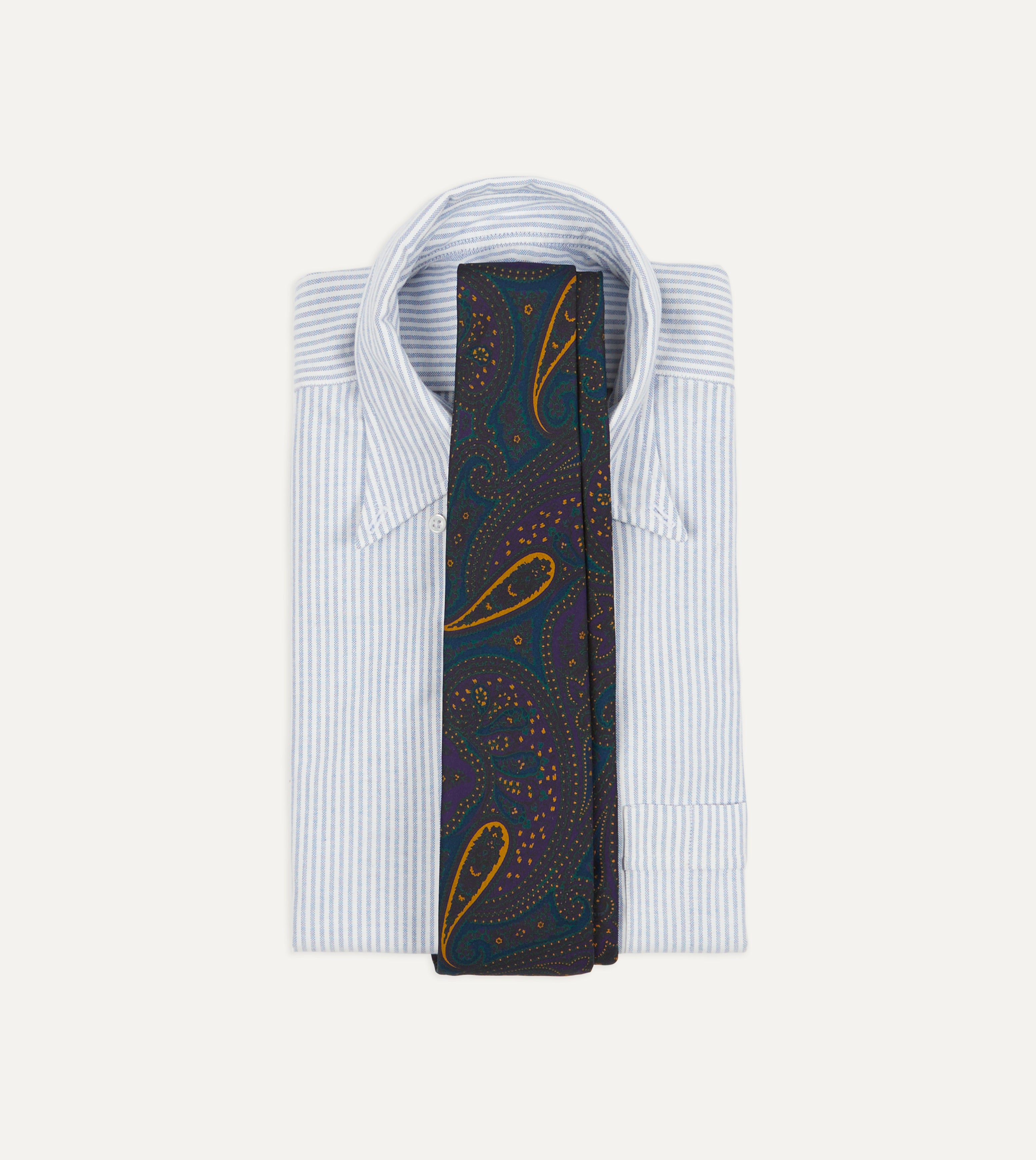 Elegant Teal & Purple Large Paisley Print Madder Silk Self-Tipped Necktie | Formal Business & Wedding Accessory for Men