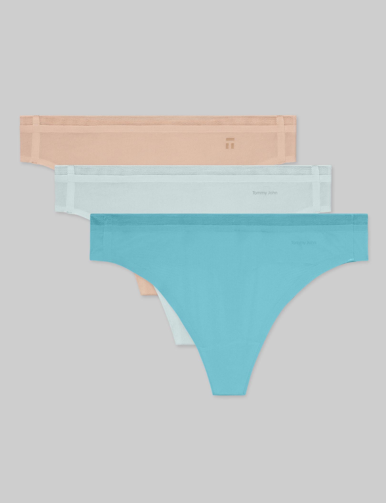Breathable Women's Thong Underwear 3-Pack - Soft Comfortable No Show Panties for Everyday Wear & Workout