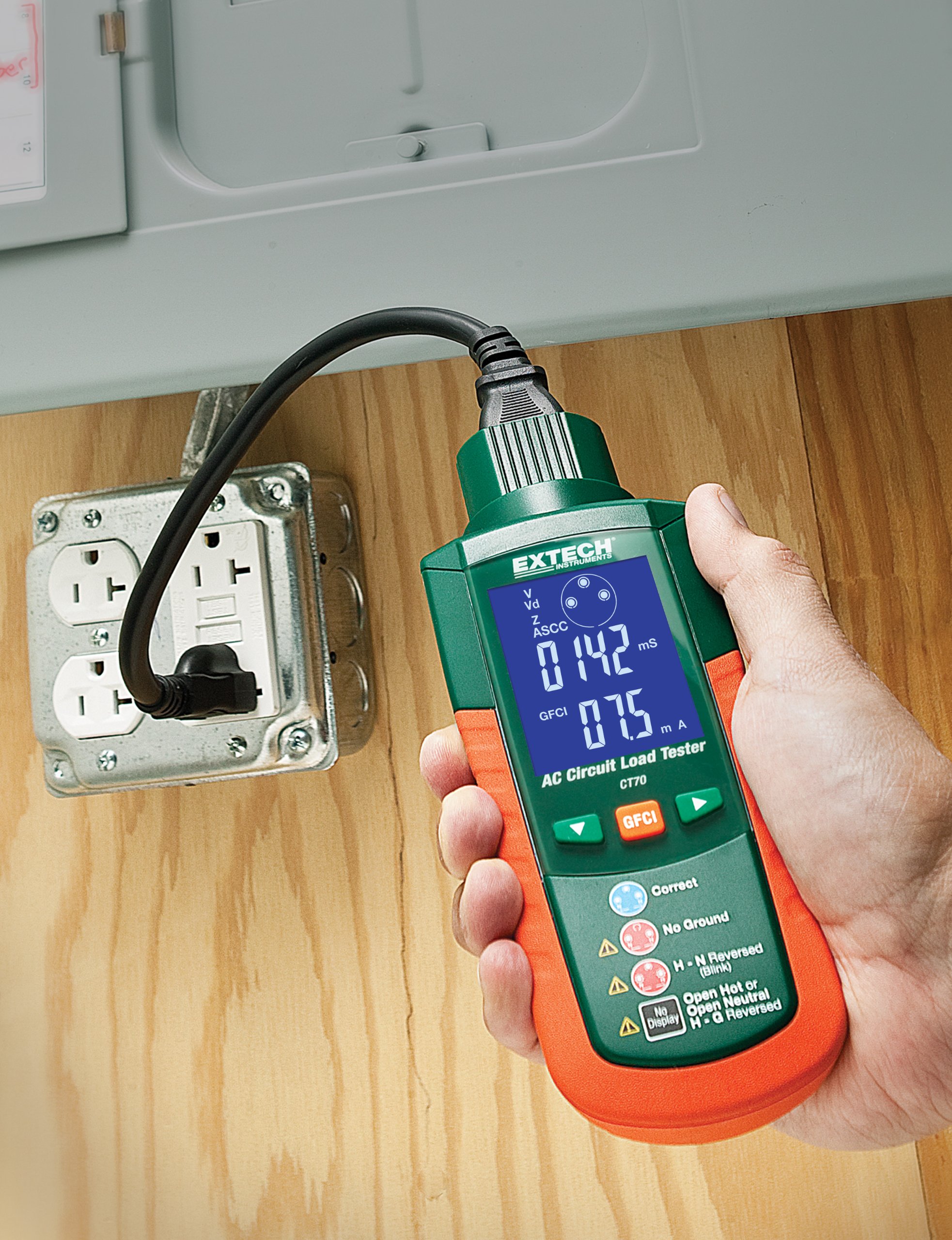 Extech CT70 AC Circuit Load Tester - Professional Electrical Testing Tool for HVAC, Motors & Appliances | Perfect for Electricians & Technicians