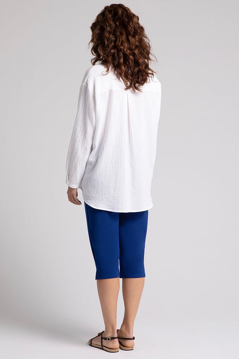 Breathable Cotton Gauze Shirt for Women - Soft & Comfortable White Blouse | Perfect for Summer, Casual Wear & Beach Outfits