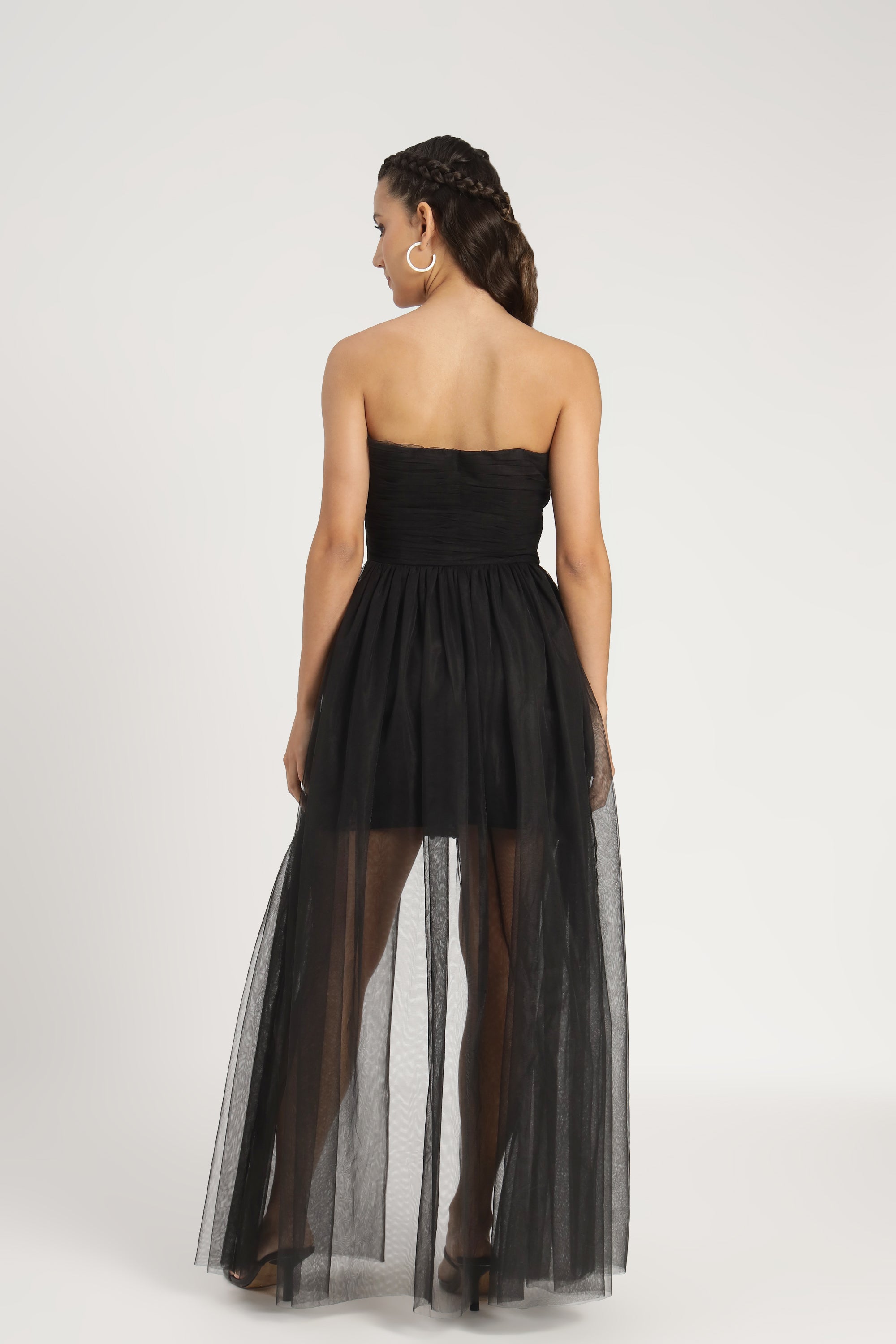 Naima Black Embellished Maxi Dress - Elegant Long Formal Gown for Weddings, Parties & Evening Events