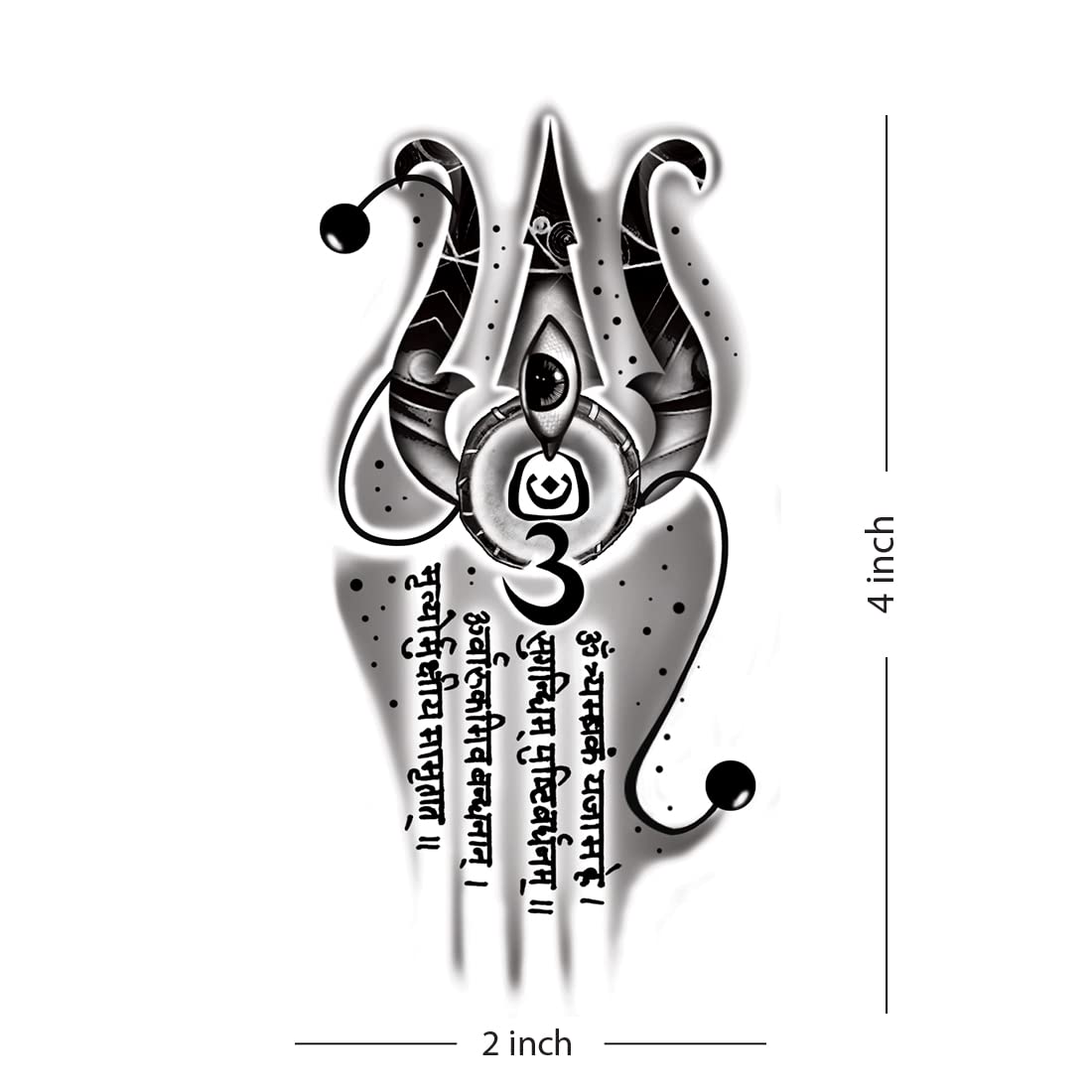 Waterproof God Shiv Mantra Temporary Tattoo for Men & Women - Spiritual Body Art for Festivals, Yoga & Meditation
