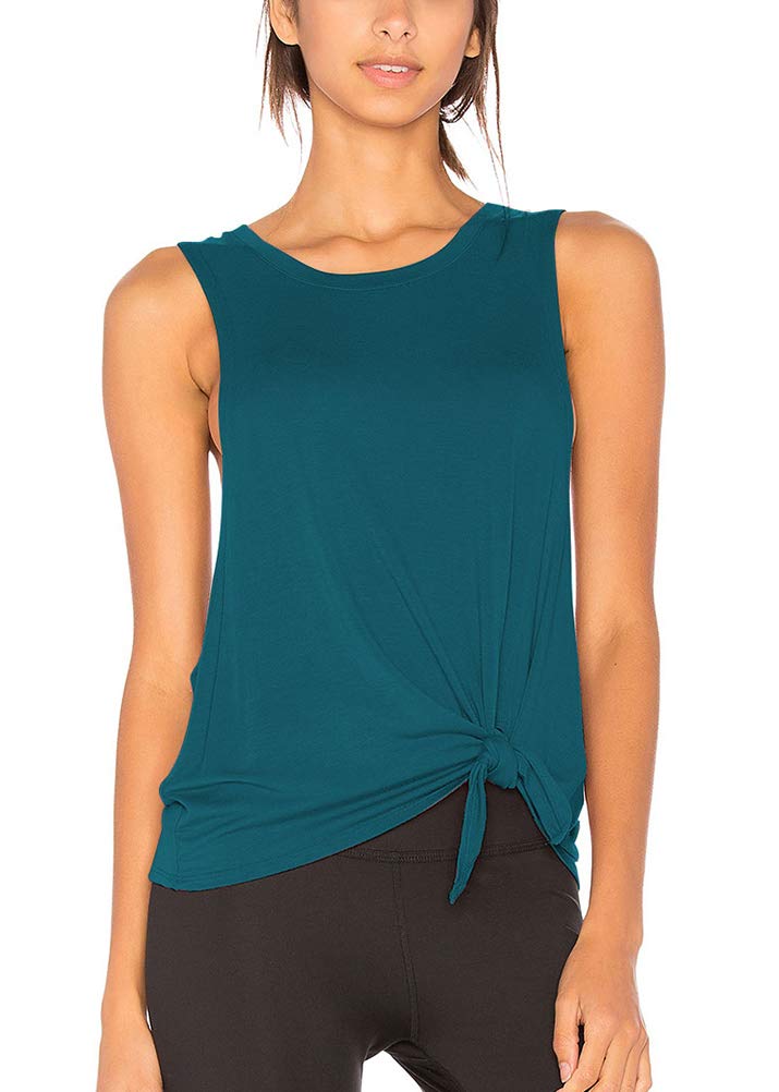 Bestisun Women's Sexy Workout Tank Tops - Yoga Clothes with Tie Knot Design, Athletic Gym Shirts & Crop Tops for Yoga, Running, Gym & Casual Wear