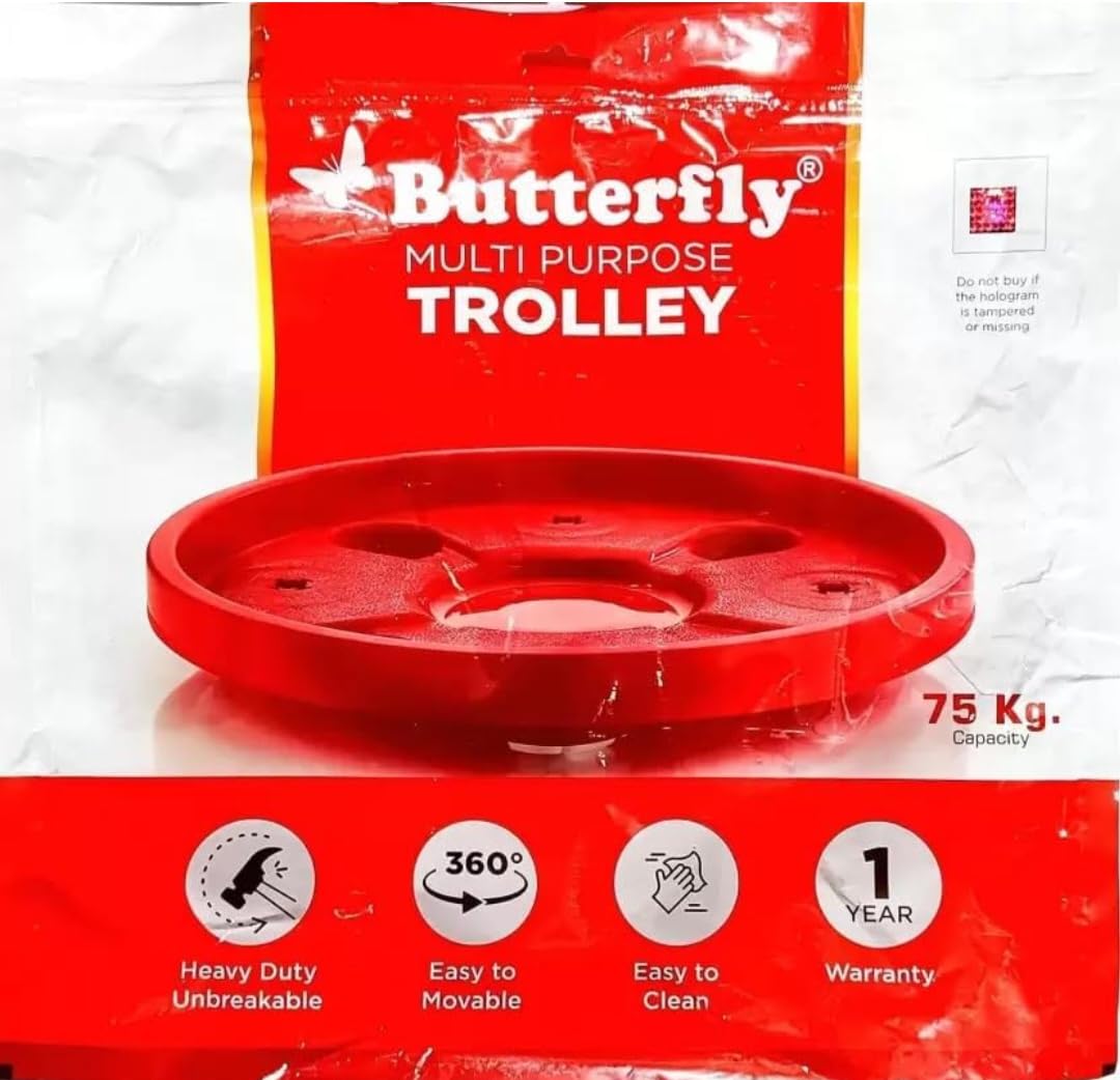 Butterfly Multi-Purpose Gas Cylinder Trolley - Heavy Duty Red Utility Cart for Propane Tanks, Welding Cylinders & Industrial Use - Perfect for Workshops, Construction Sites & Home Garage Storage