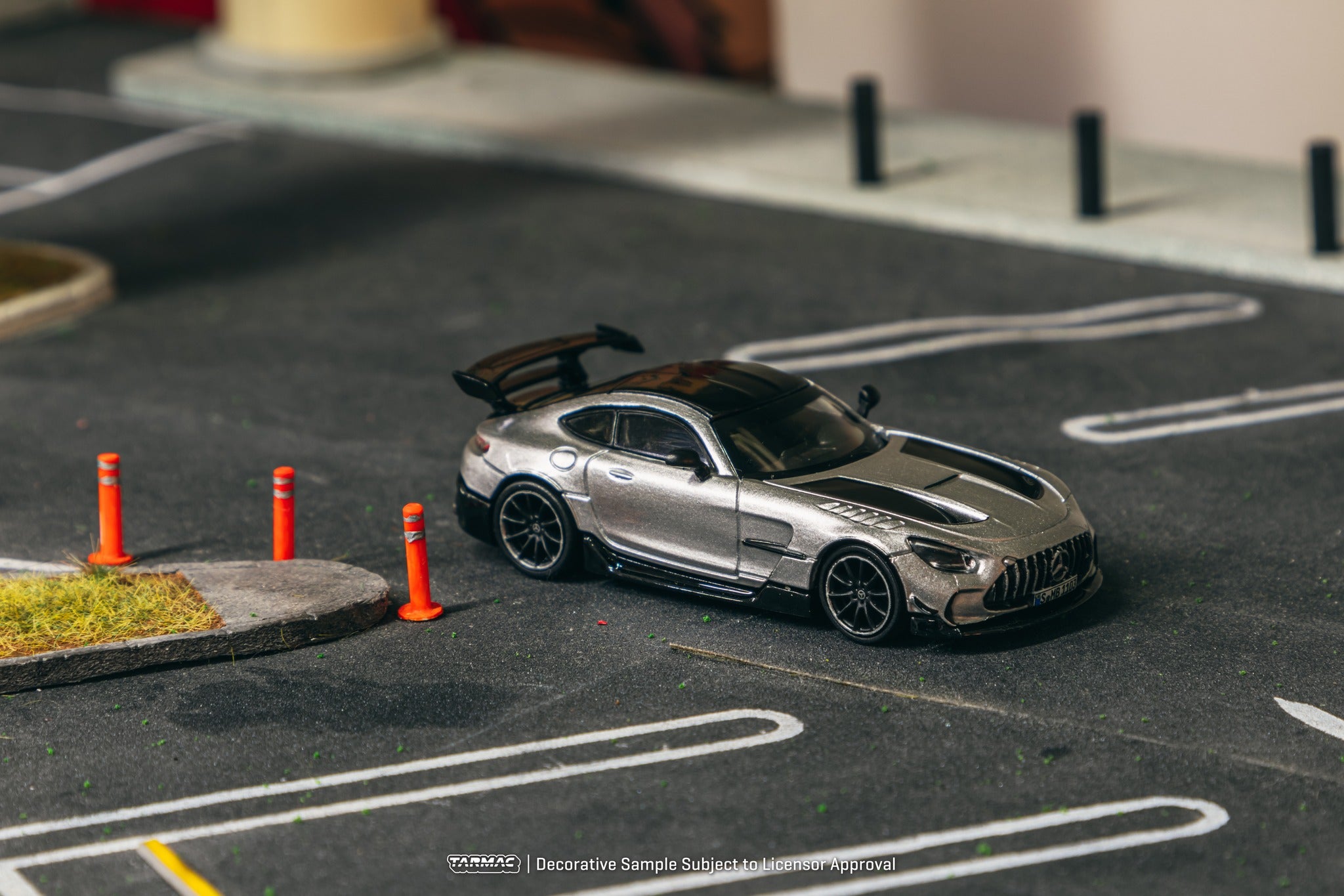 Tarmac Works 1:64 Scale Mercedes-Benz AMG GT Black Series Diecast Model Car - Silver | Collectible Miniature for Display, Racing Enthusiasts & Car Lovers