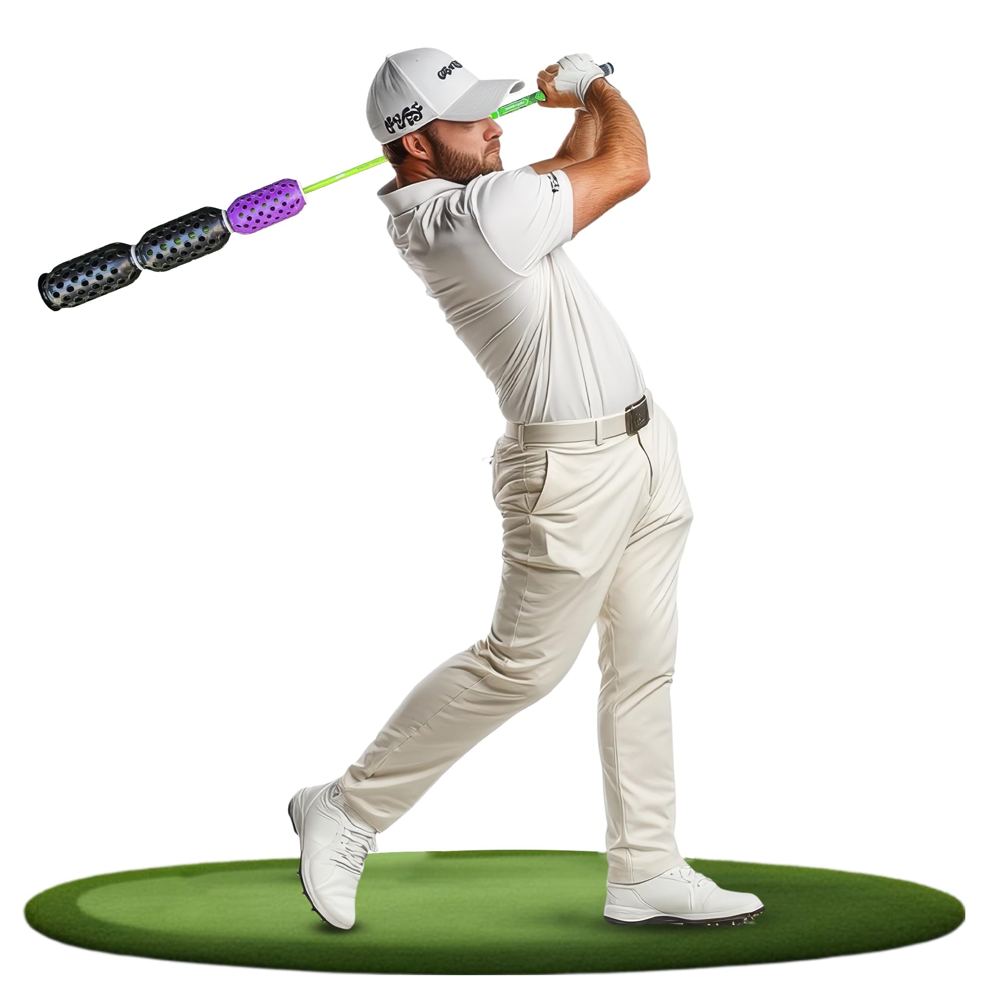 **Golf Swing Trainer & Speed Stick - Adjustable Golf Training Aid for Swing Speed & Accuracy - Wind-Resistant Warm Up Equipment - Perfect for Driving Range & Home Practice**