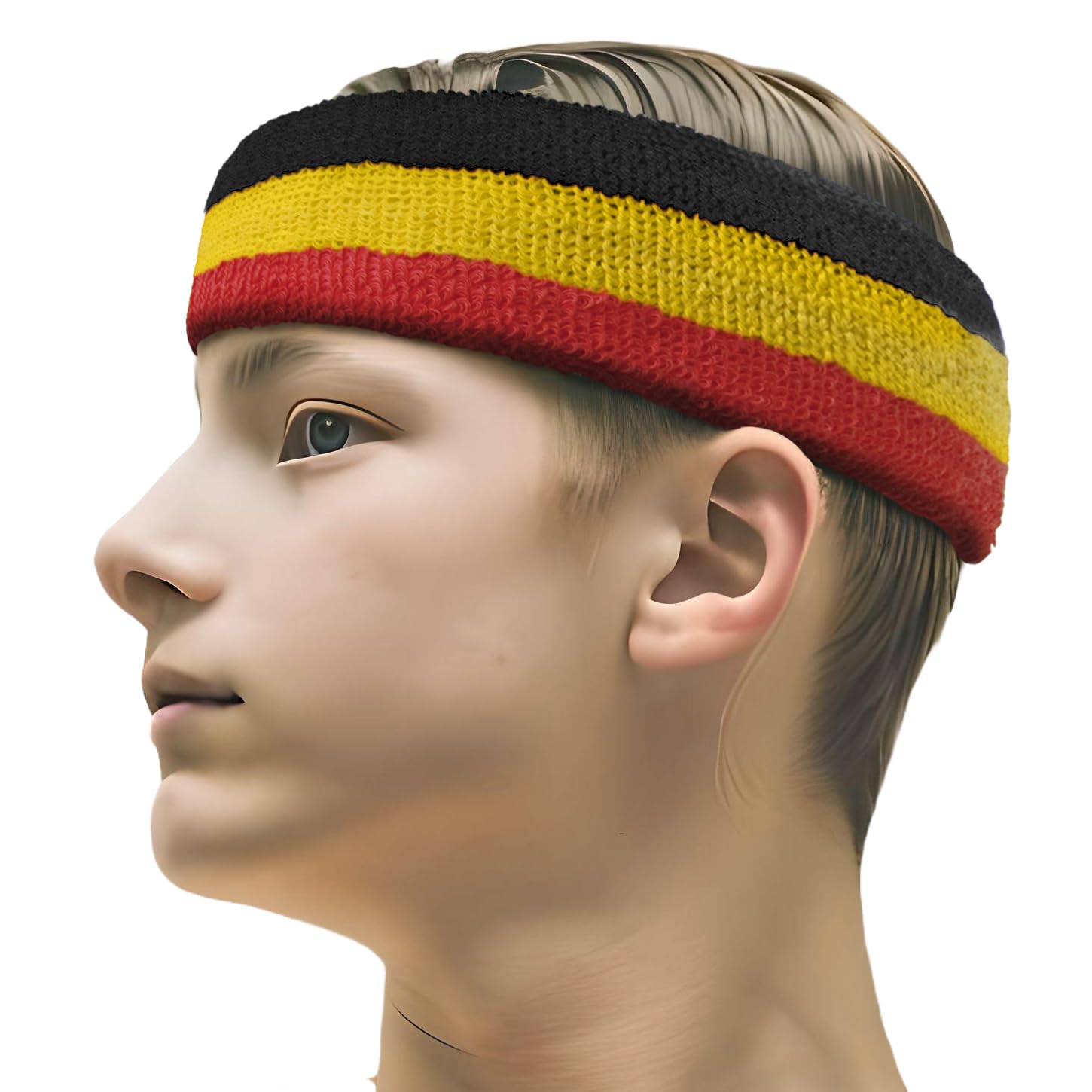 USA Flag Color Cotton Sports Headband - Sweat Absorbent & Adjustable Headband for Running, Yoga, Workouts & Outdoor Activities