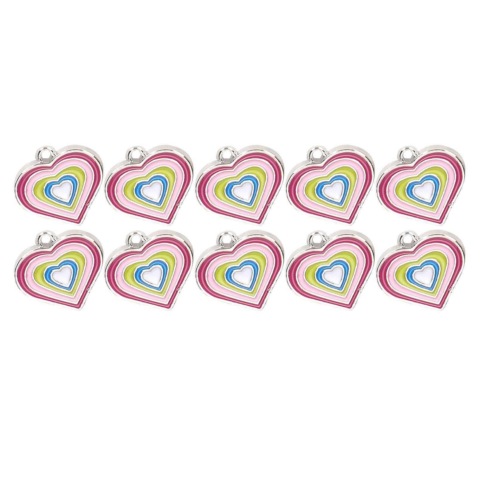 10pcs Peach Heart Shaped Alloy Pendants for DIY Jewelry Making - Necklace, Earring & Craft Accessories - Perfect for Valentine's Gifts, Bridal Jewelry & Handmade Projects