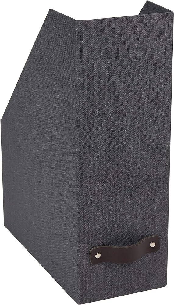 Estelle Black Magazine File Holder - Stylish Document Organizer for Office, Home & School Use