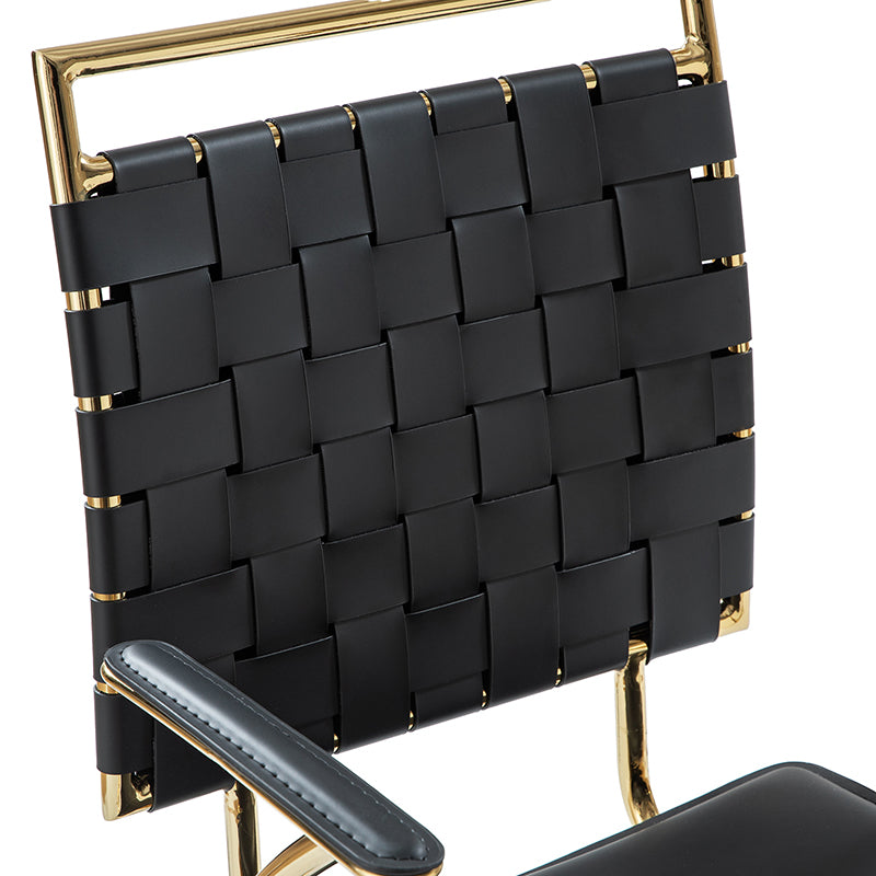 Amalia Modern Rattan Weaving Swivel Office Chair with Backrest - Ergonomic Desk Chair for Home Office, Study & Workspace