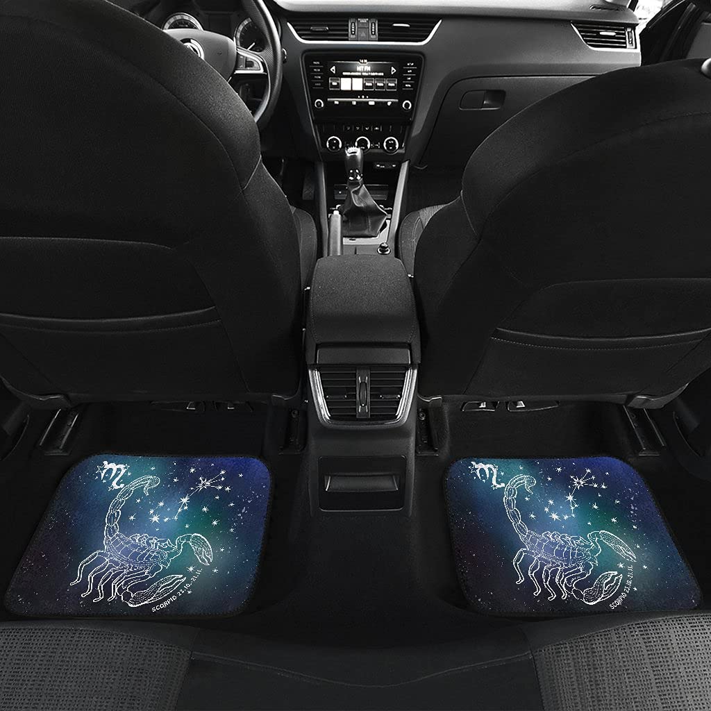 Premium Scorpio Zodiac Sign Car Floor Mats - Non-Slip, Durable 4-Piece Set for Cars, SUVs & Trucks - Perfect Gift for Scorpio Lovers & Astrology Enthusiasts (Home, Office & Travel Use)