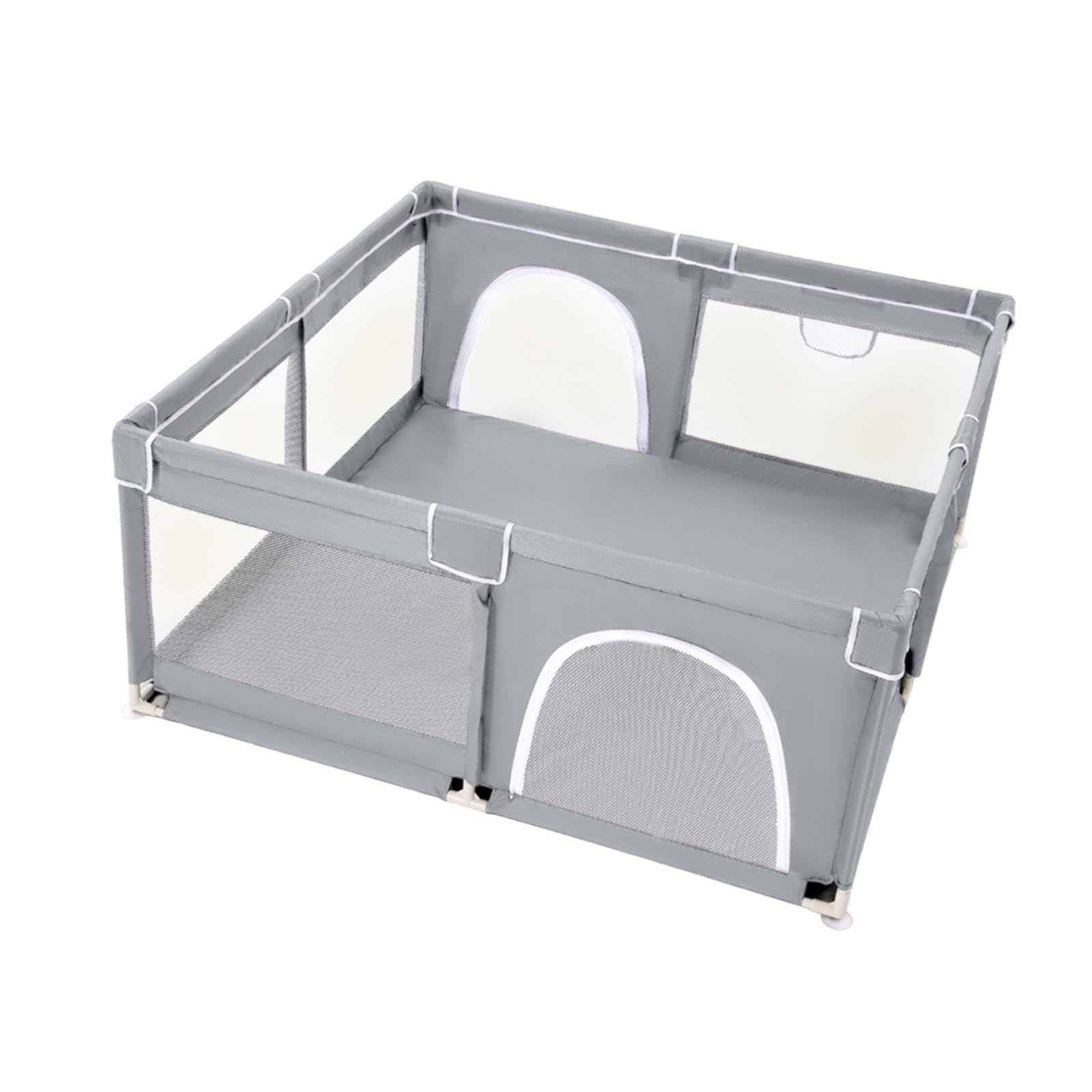 Harayaa Baby Playpen - 120cm Breathable Mesh Play Yard for Infants & Toddlers | Indoor/Outdoor Kids Activity Center for Nursery, Kindergarten & Home (Gray) | Safe Play Space for Crawling, Learning & Playtime