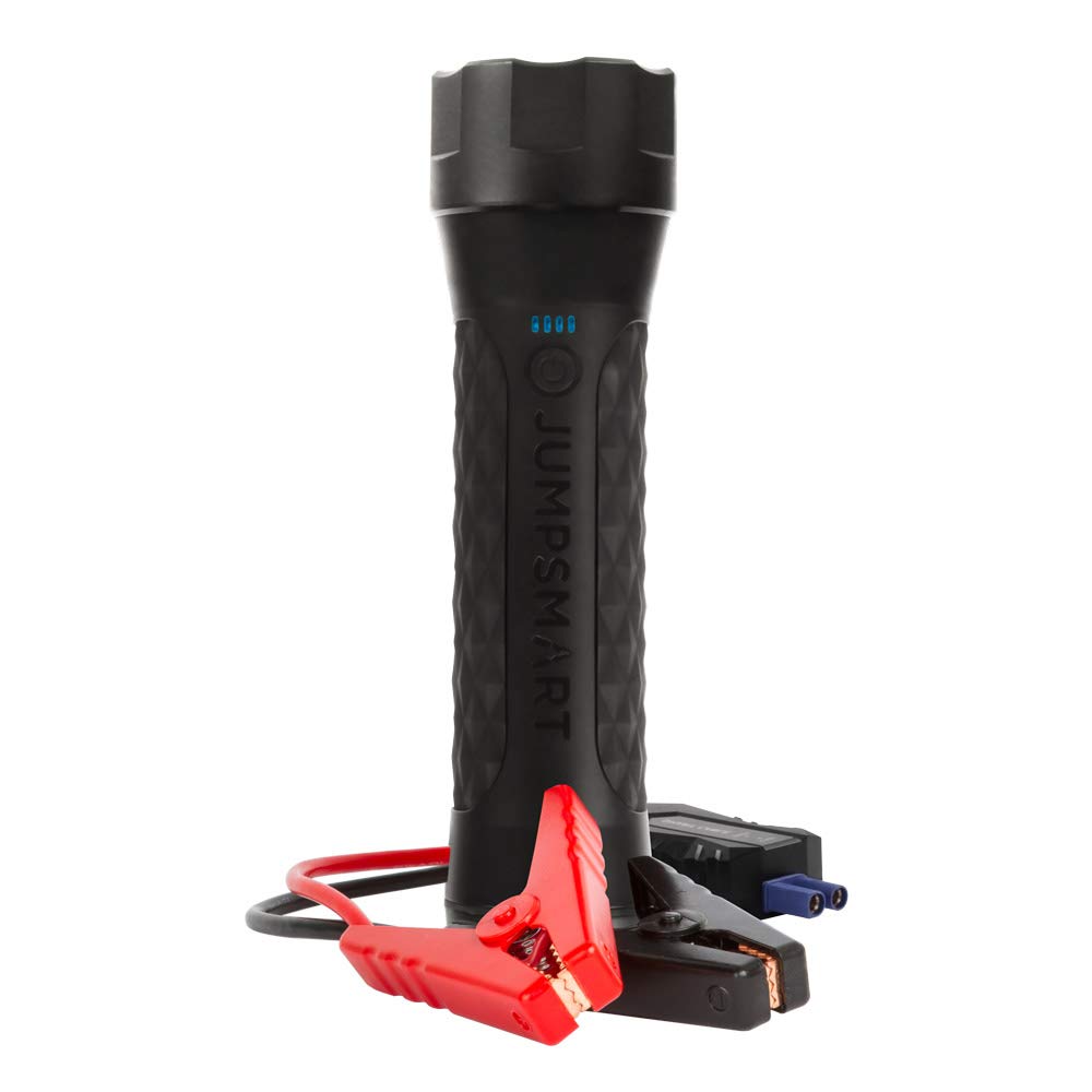 JumpSmart 10-in-1 Portable Car Jump Starter with 2000A Peak Current, LED Flashlight, 20000mAh Power Bank, USB Charger - Emergency Battery Booster for Trucks, SUVs, RVs (Black) - Perfect for Road Trips, Camping & Emergency Power Outages