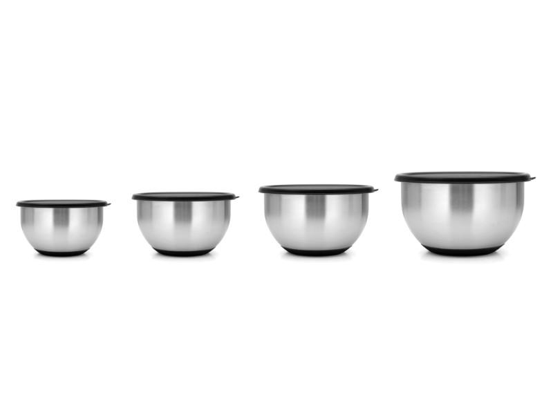 BergHOFF Geminis 8-Piece 18/10 Stainless Steel Mixing Bowl Set with Lids - Durable Kitchen Bowls for Baking, Mixing, Food Prep & Storage | Perfect for Home Cooks & Professional Chefs