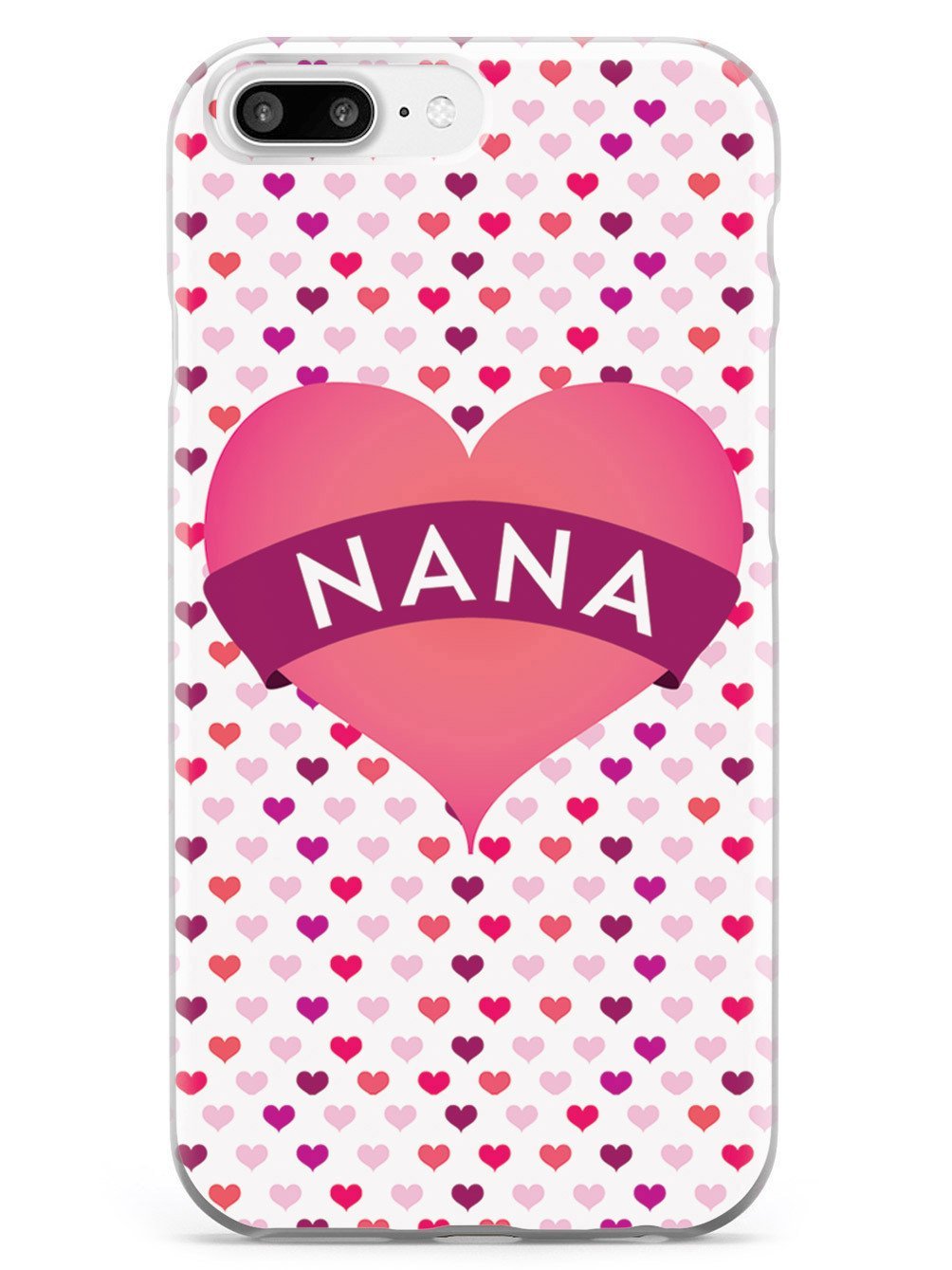Inspired Cases - Premium 3D Textured Protective Phone Case Compatible with Apple iPhone 8 Plus | Cute Nana Heart Design for Grandma | Perfect Gift for Mother's Day, Birthday & Family Occasions