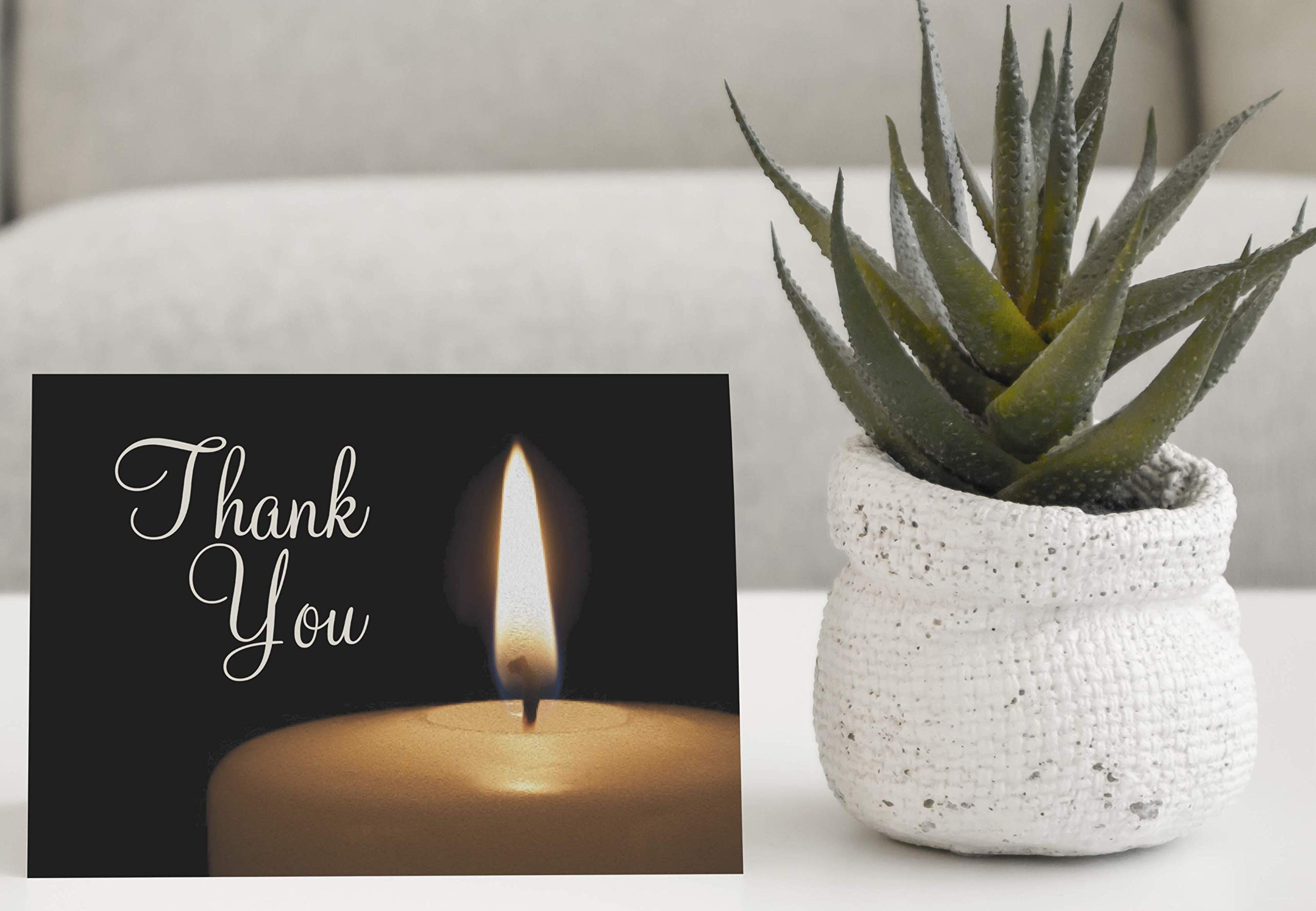 MPC Brands Religious Funeral Thank You Cards with Envelopes - 25 Pack Sympathy Bereavement Cards with Pre-Printed Message - Perfect for Memorial Services, Condolence Gifts & Grieving Families