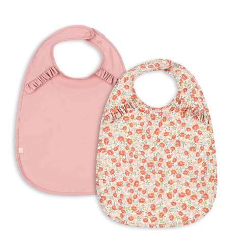 KONGES SLOJD 2-Pack Baby Dinner Bibs - Organic Cotton Drool Bibs for Infants & Toddlers - Soft & Absorbent for Mealtime, Feeding, and Playtime